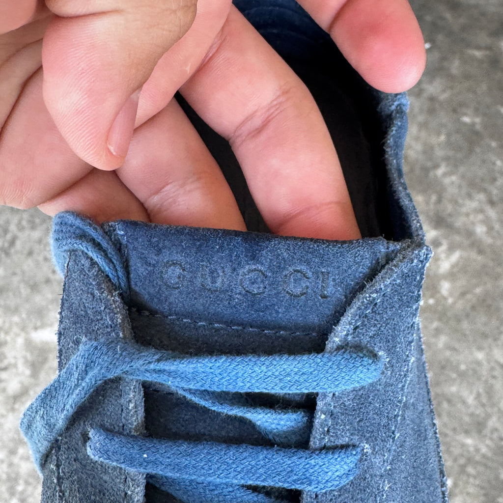 Gucci Limited Edition America Blue Suede Sneakers