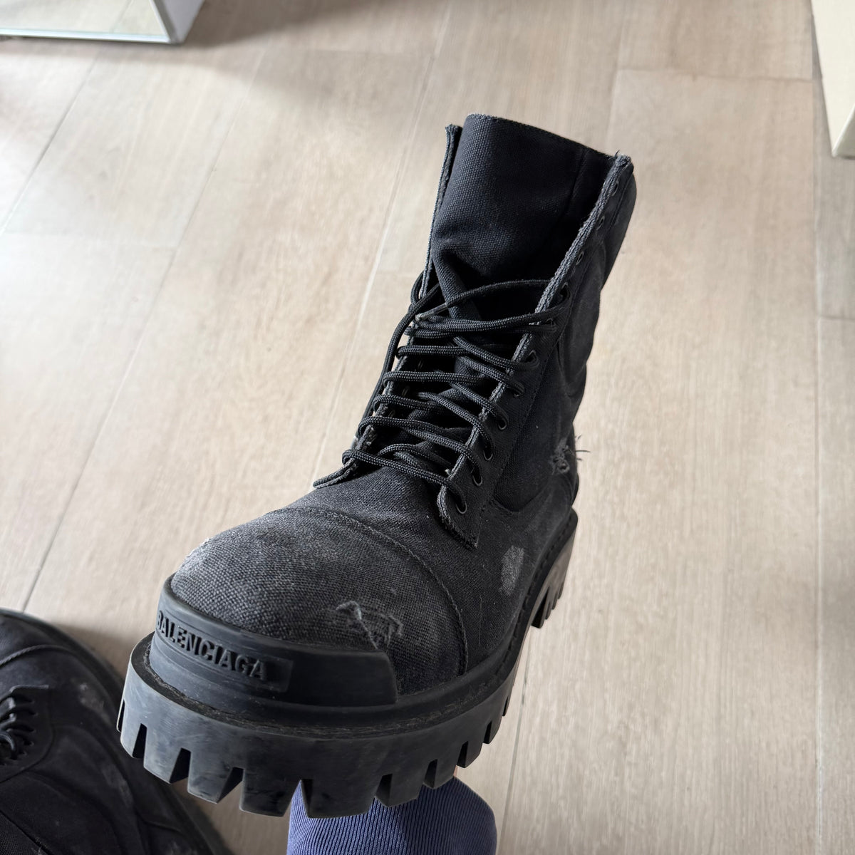 Balenciaga Strike Boots Black Canvas (43EU)