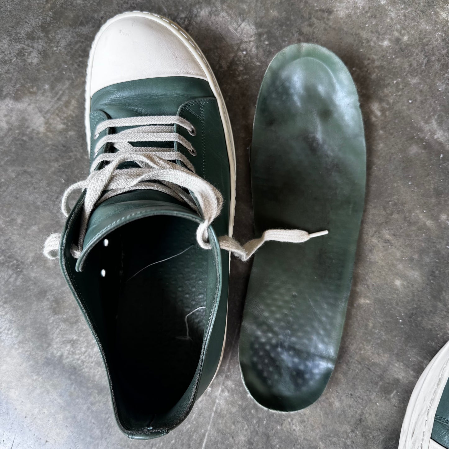 Rick Owens Mainline Green Low Top Ramones