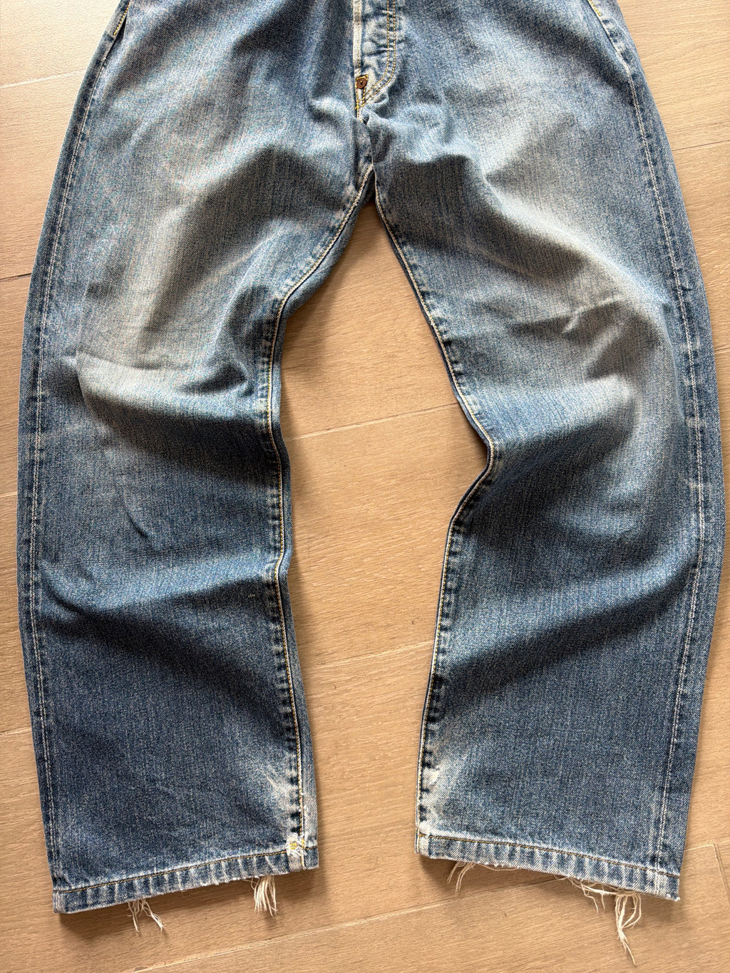 Evisu Osaka Faded Denim Vintage Blue Jeans