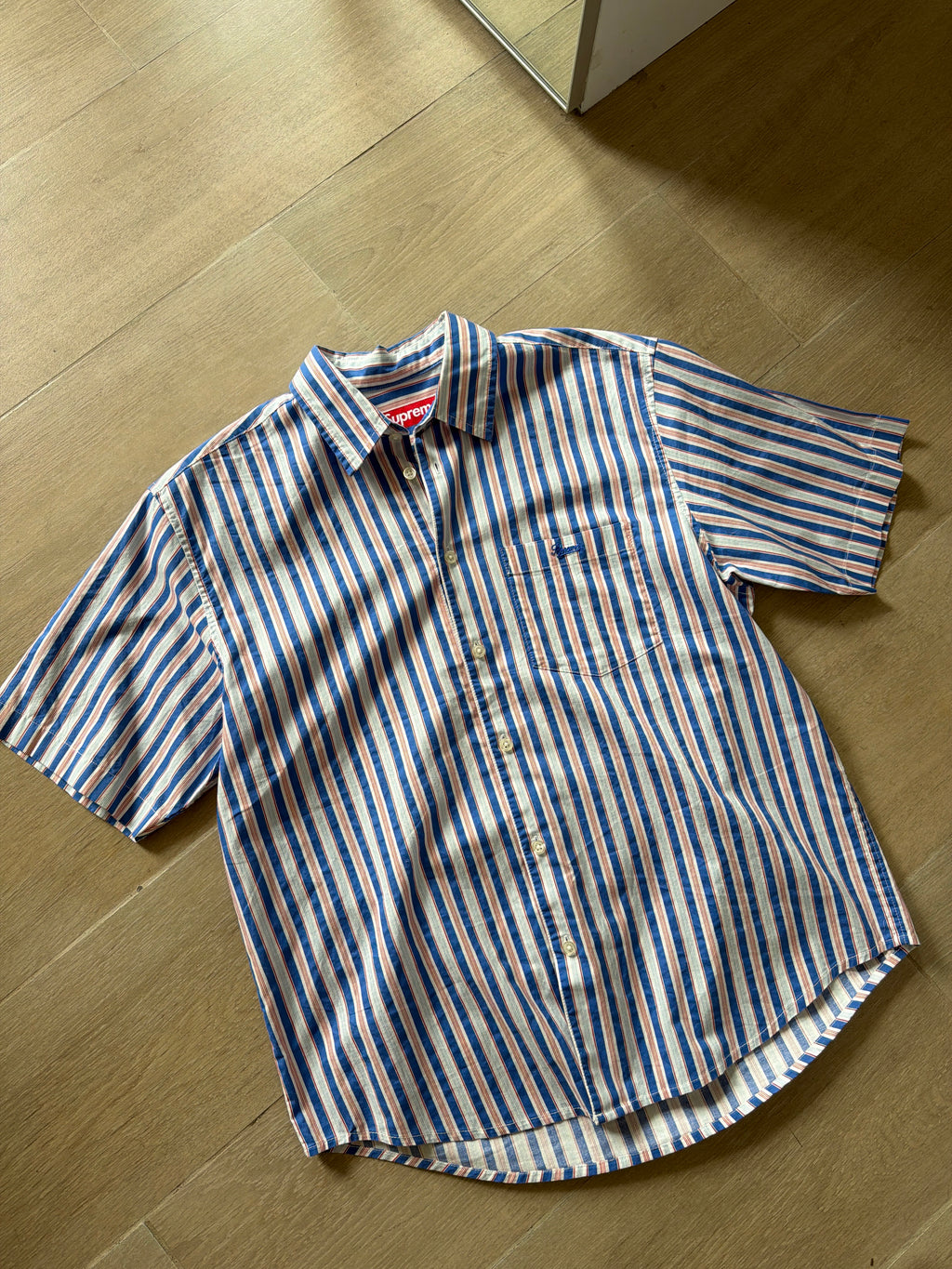 Supreme Loose Fit Multi Stripe Shirt Blue (S)