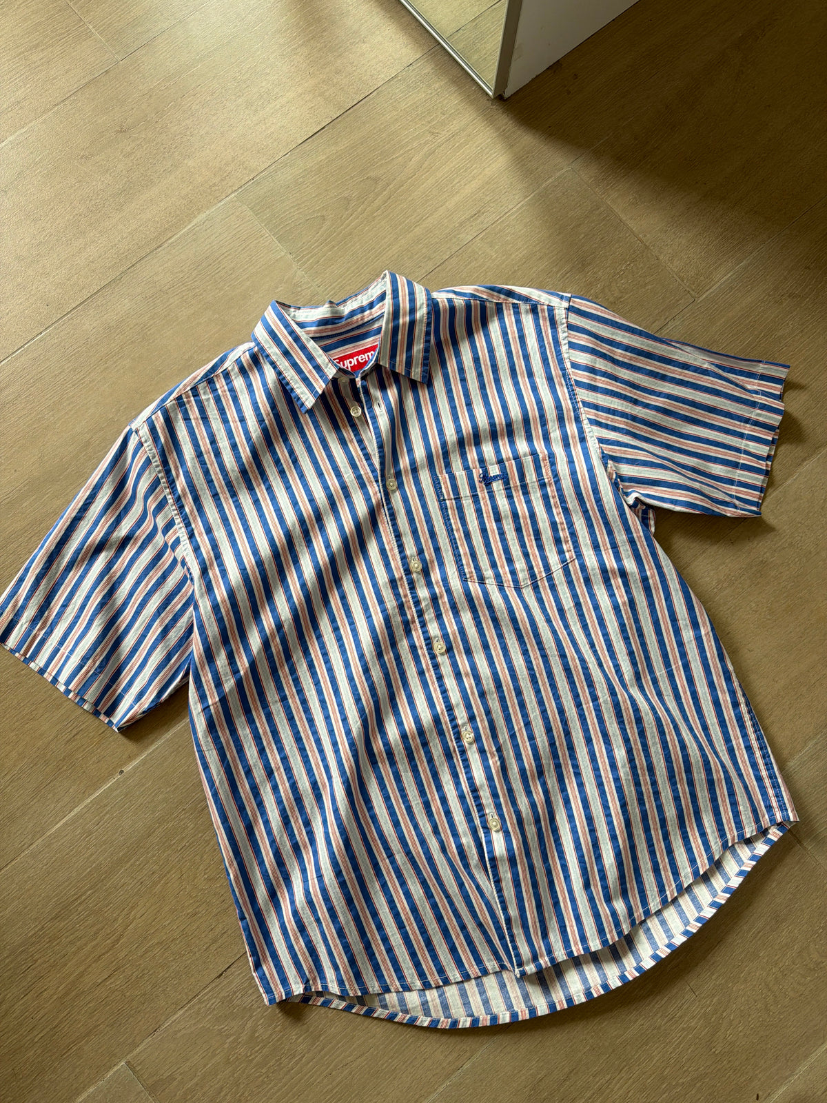 Supreme Loose Fit Multi Stripe Shirt Blue (S)