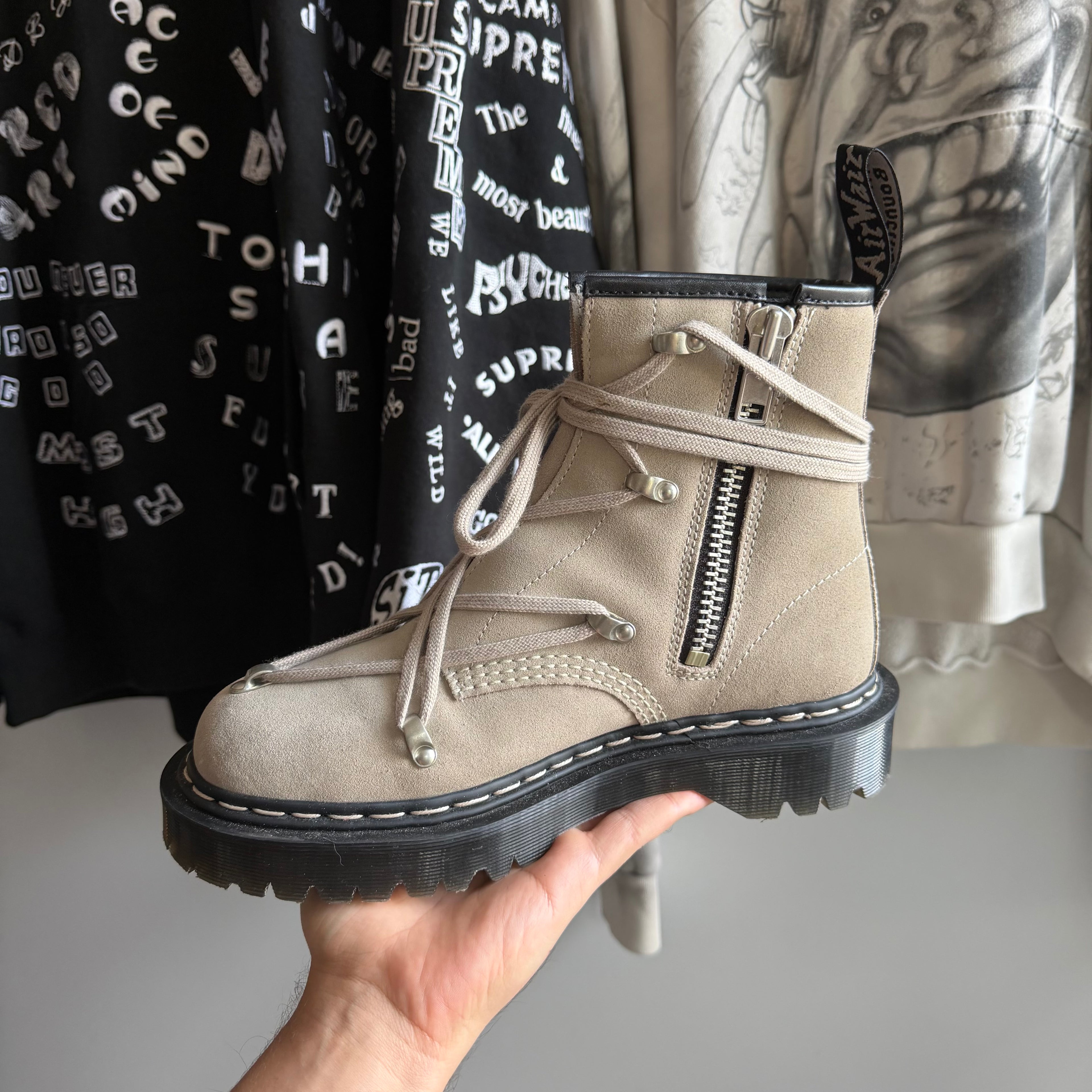 Rick Owens x Doc Martens 1460 Hexagram Bex Suede Boots