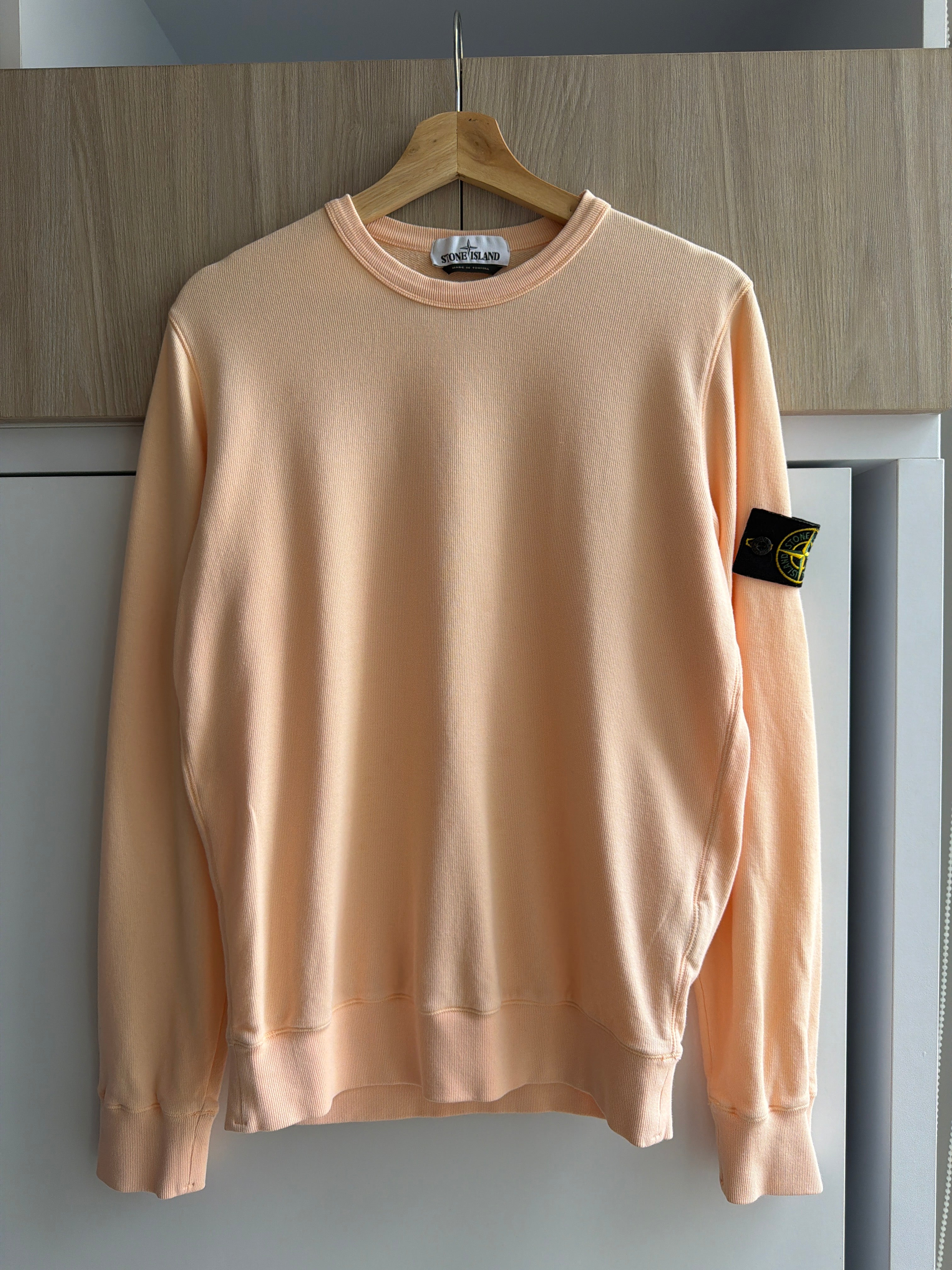 Stone Island Logo Patch Crewneck Salmon