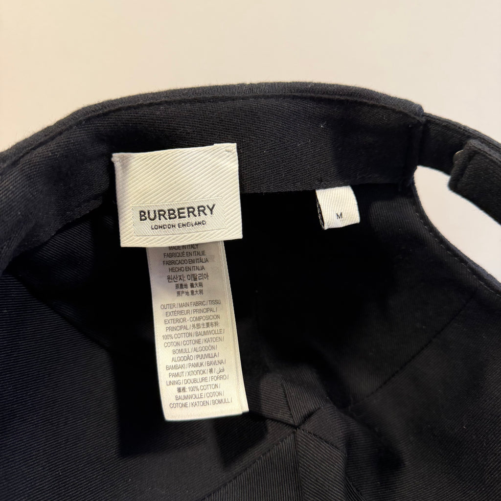 Burberry Monogram Motif Jersey Cotton Baseball Cap Black