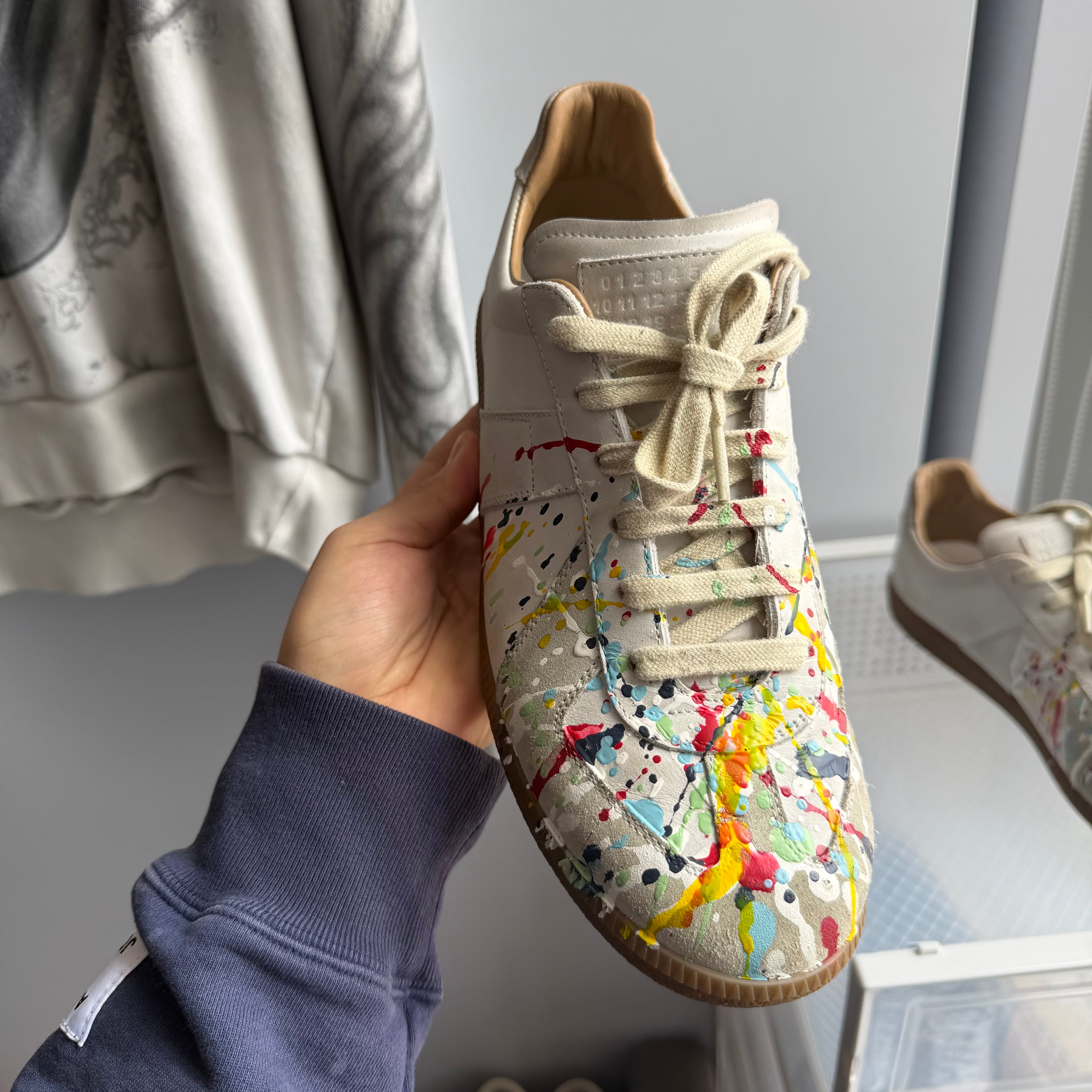 Maison Margiela Paint Splatter Replica GAT Sneaker White/Gum