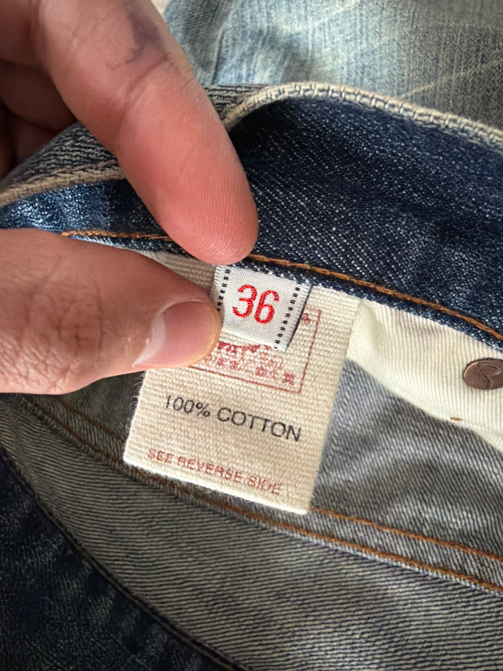 Evisu Sashiko Patch Denim Vintage Blue Jeans