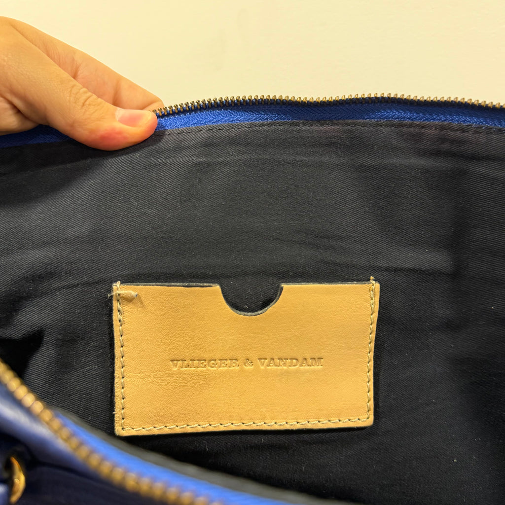 Vlieger & Vandam Leather Gun Bag Blue