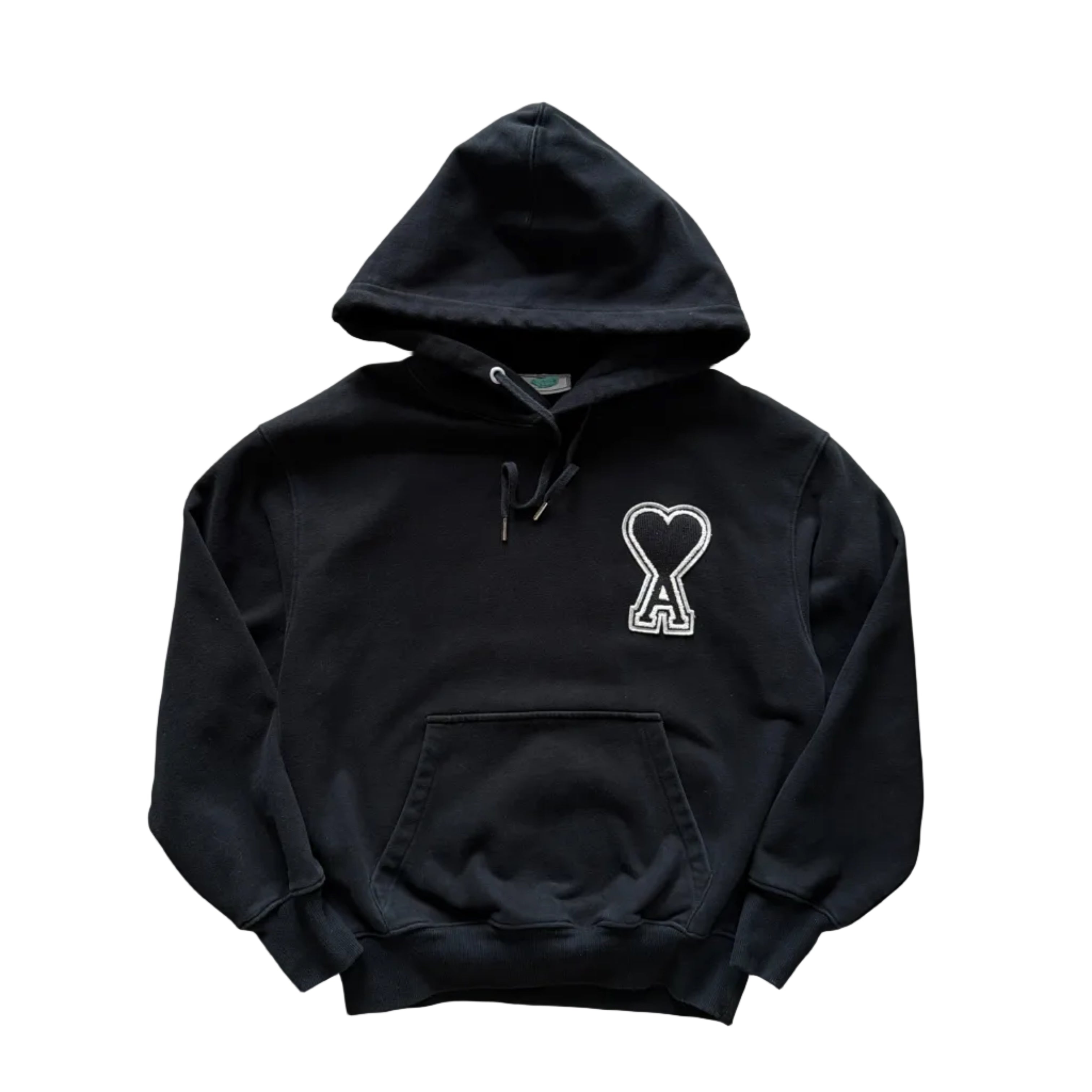 AMI Paris De Coeur Big Logo Hoodie Black