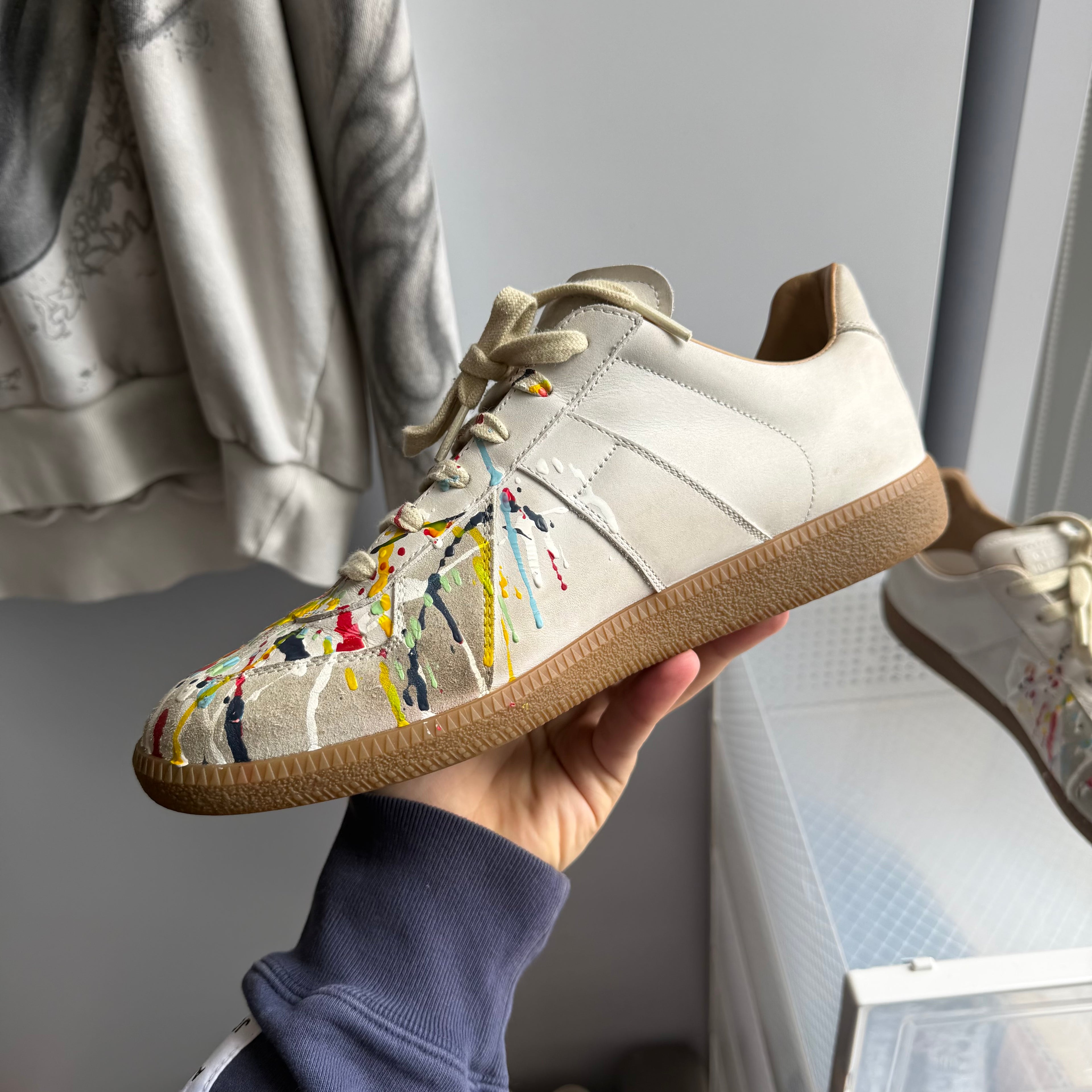 Maison Margiela Paint Splatter Replica GAT Sneaker White/Gum