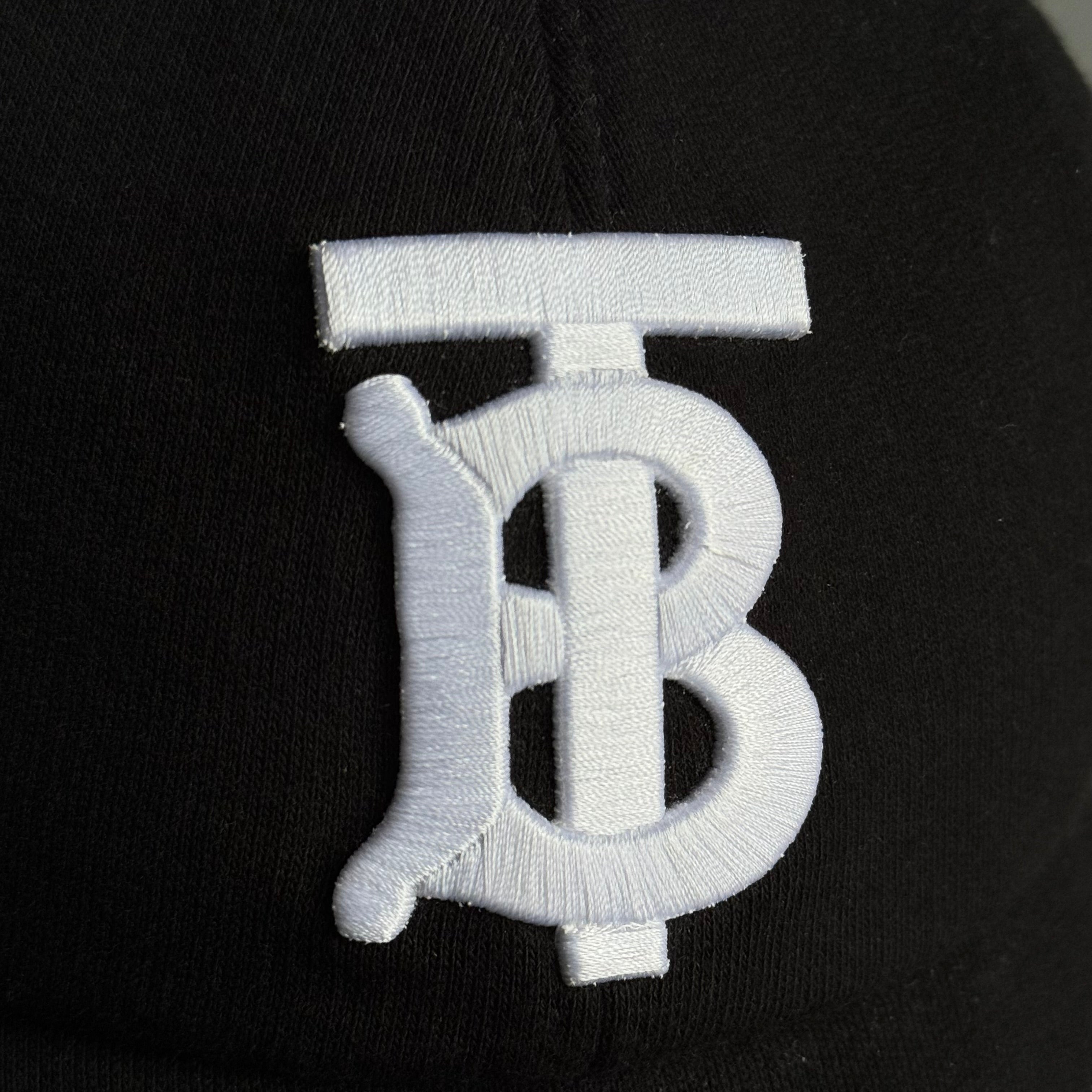 Burberry Monogram Motif Jersey Cotton Baseball Cap Black/White