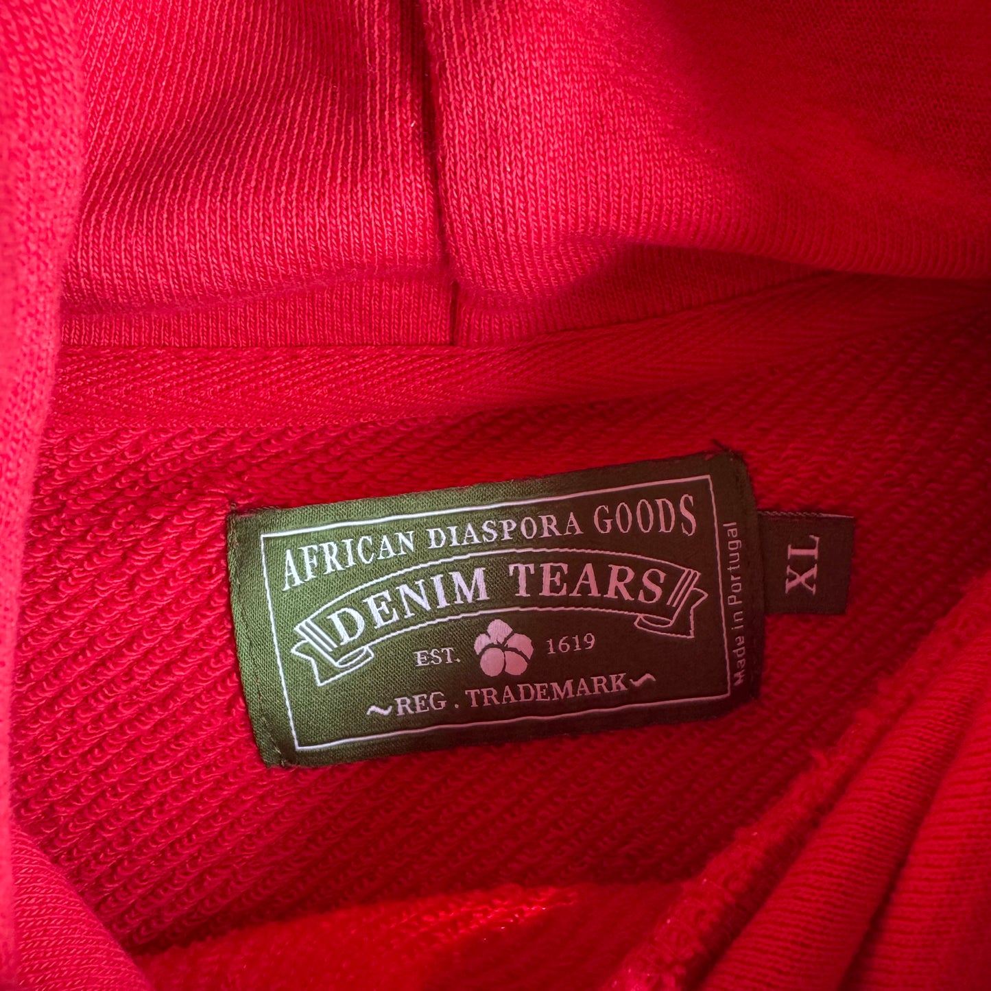 Denim Tears Cotton Wreath Hooded Sweatshirt Red