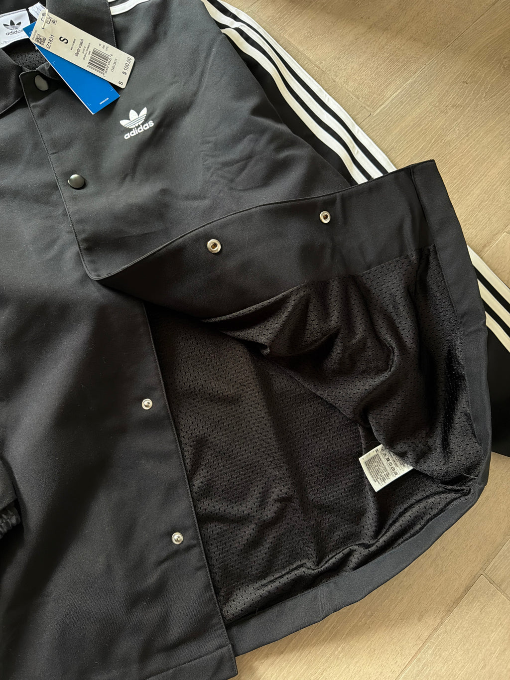 adidas Originals Coach Mesh Casual Jacket Black (L)