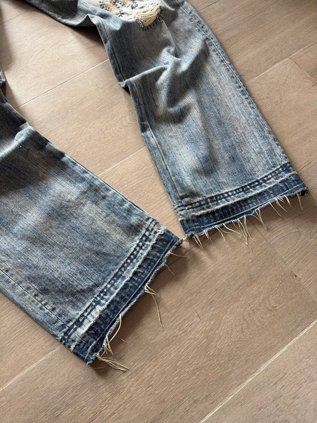Evisu Sashiko Patch Denim Vintage Blue Jeans