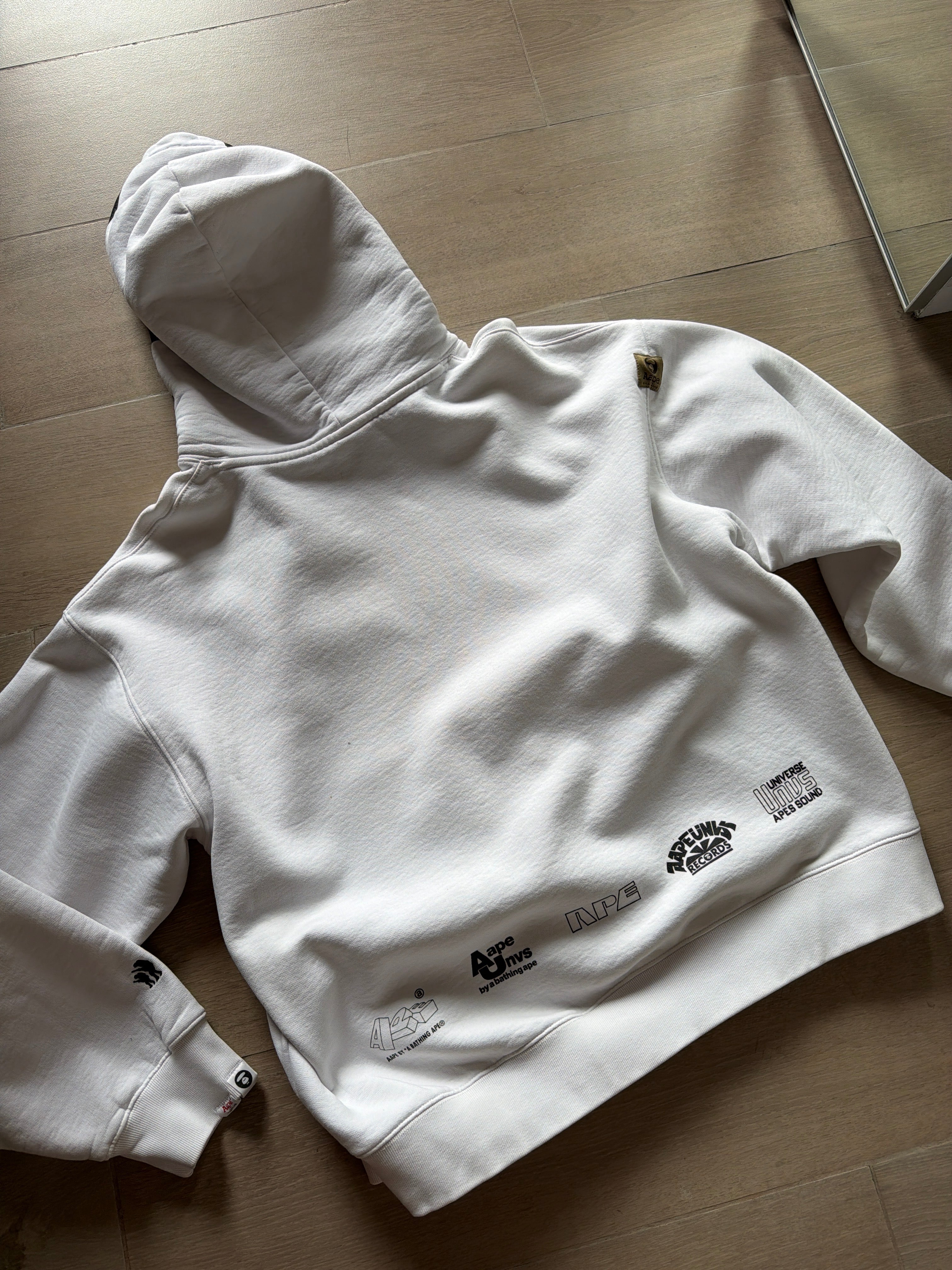 AAPE By a Bathing Ape Rhinestone-Ogo Cotton-Bend Hoodie