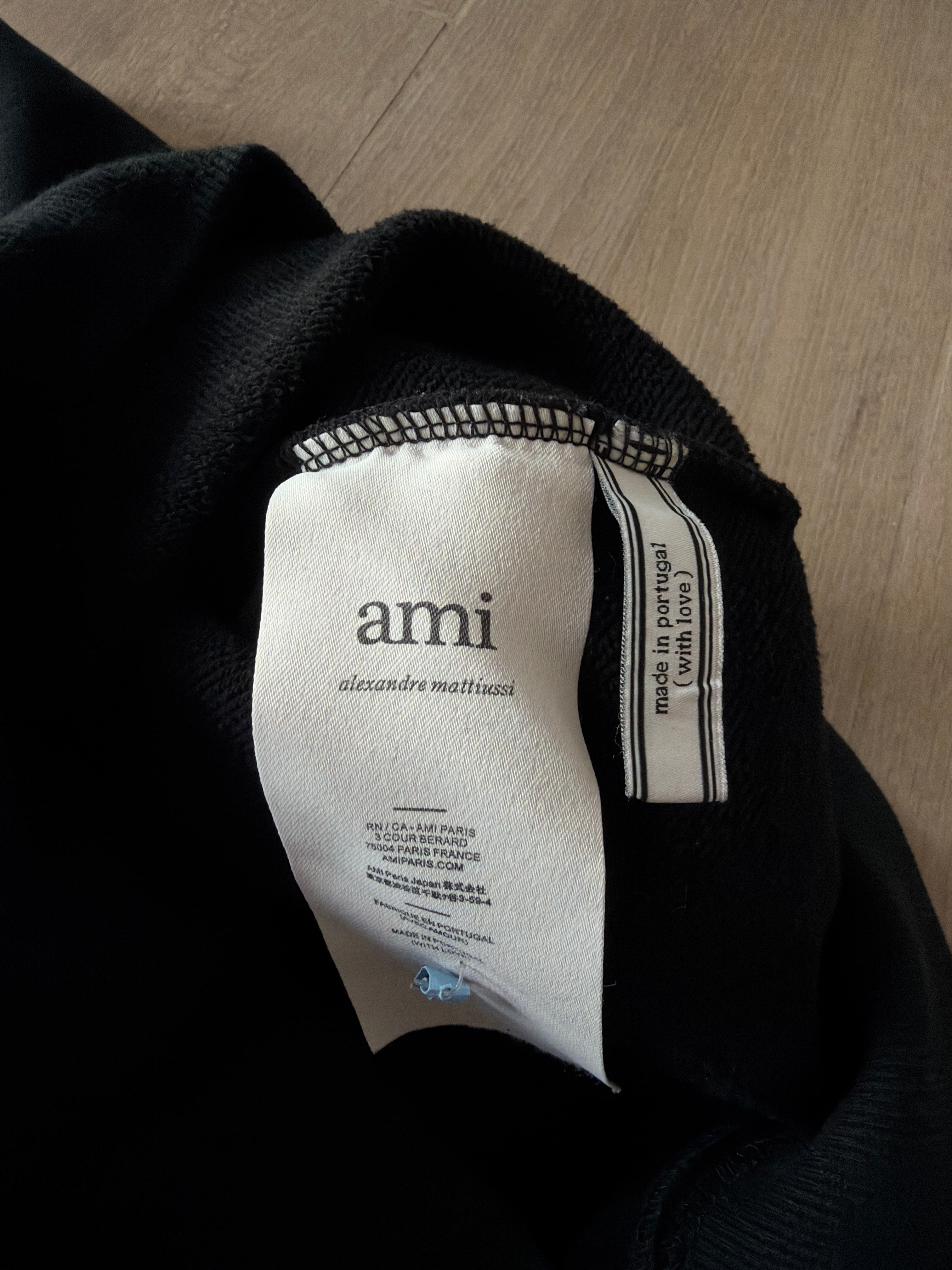 AMI Paris De Coeur Big Logo Hoodie Black