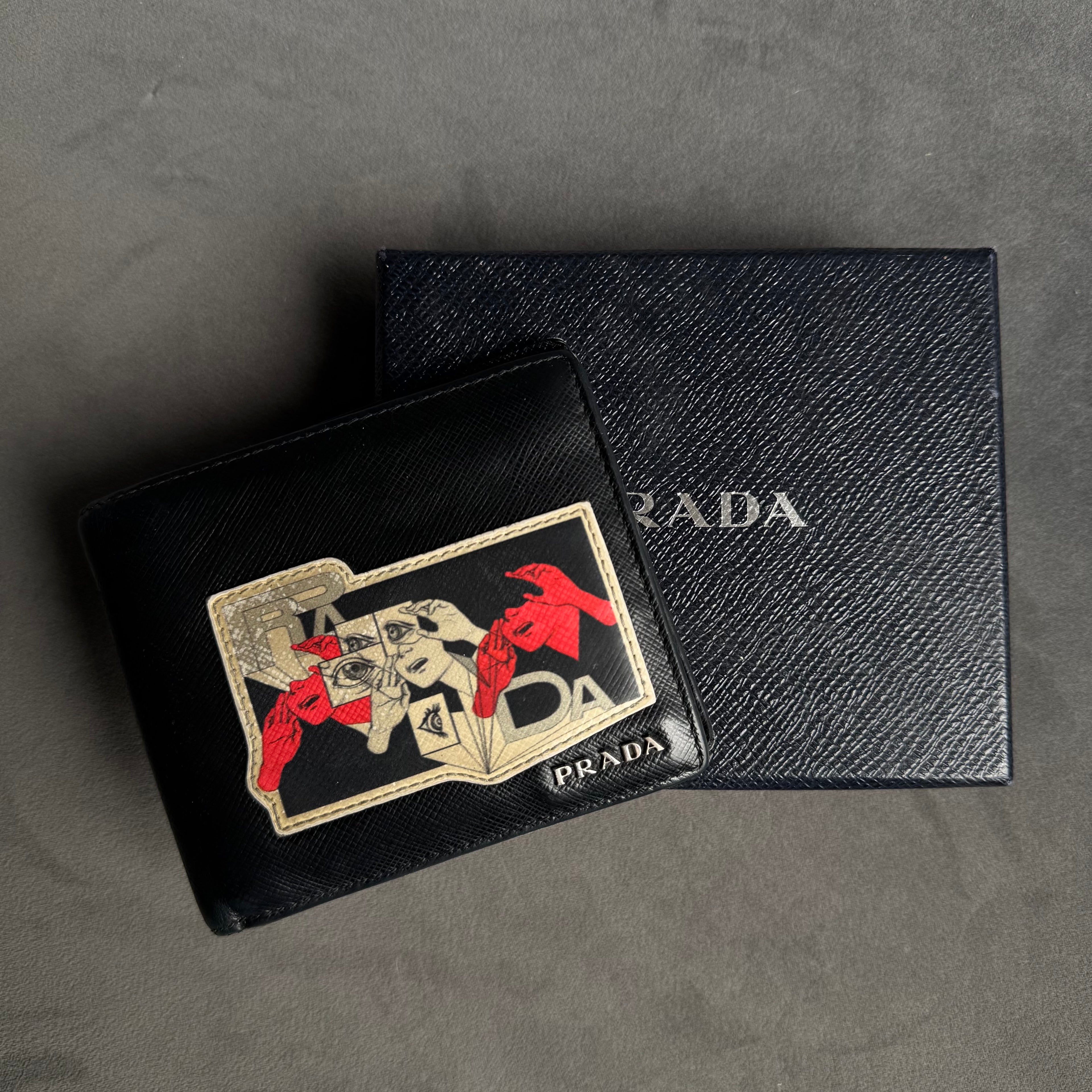 Prada x James Jean Vitello Leather Comic Print Bifold Wallet