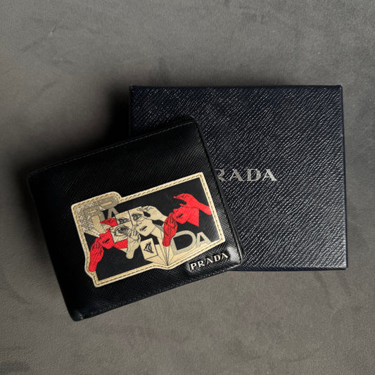 Prada x James Jean Vitello Leather Comic Print Bifold Wallet