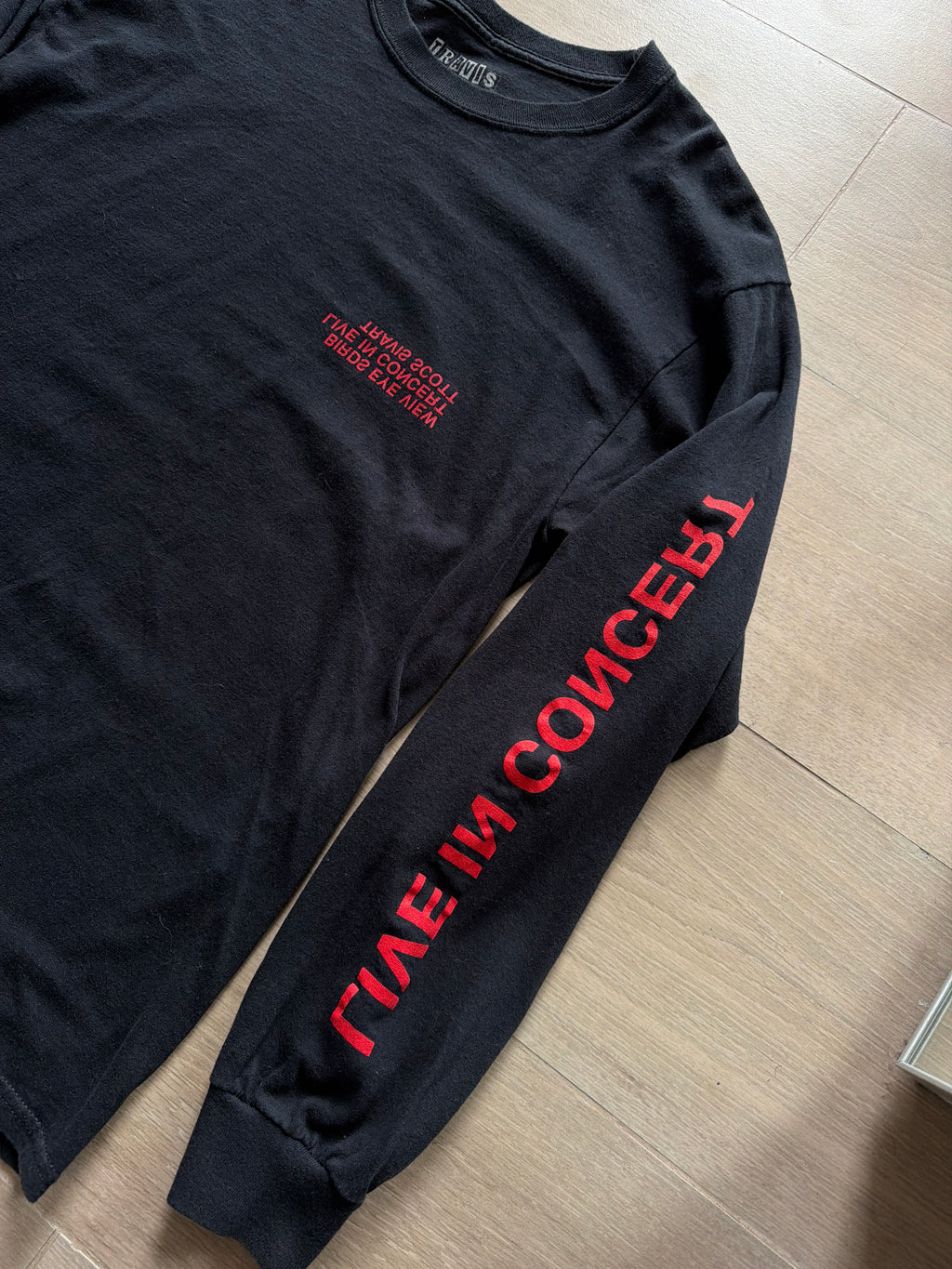2017 Travis Scott Birds Eye View Merch Longsleeve Blacn
