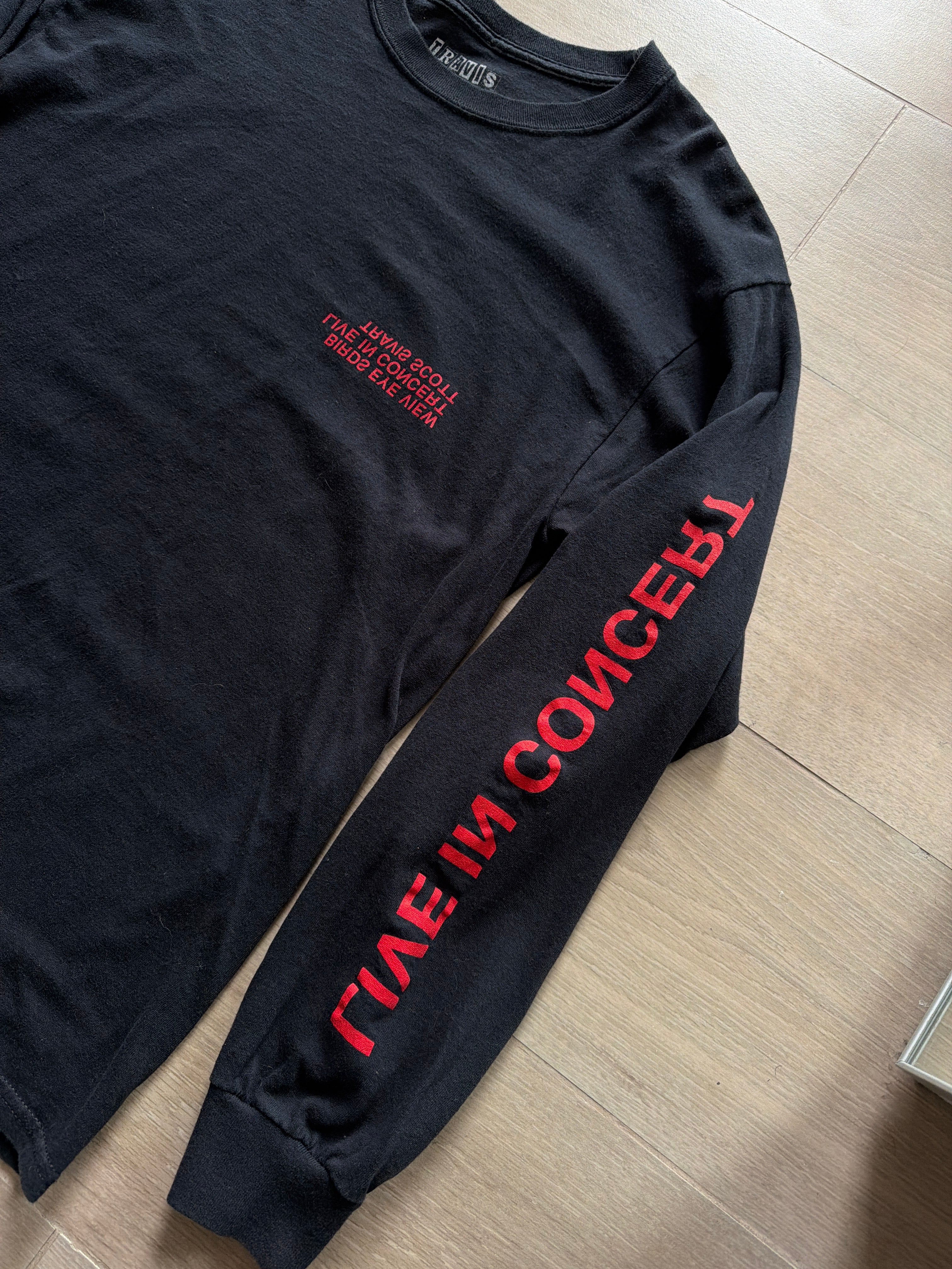 2017 Travis Scott Birds Eye View Merch Longsleeve Blacn