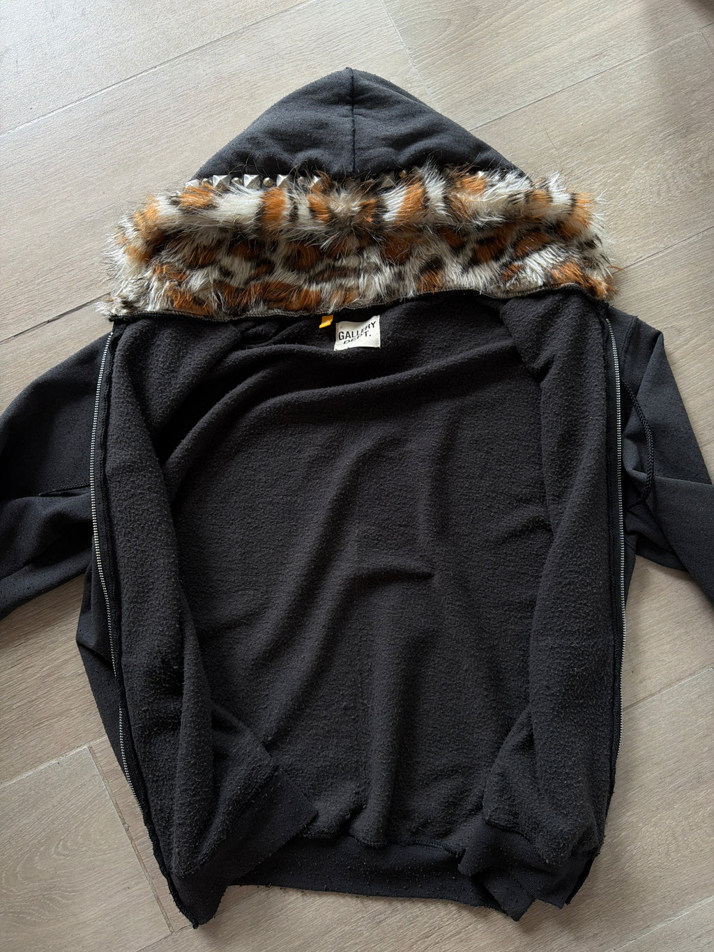 Gallery Dept. ATK “Art That Kills” Faux Fur Lined Zip Up Hoodie (S/M)