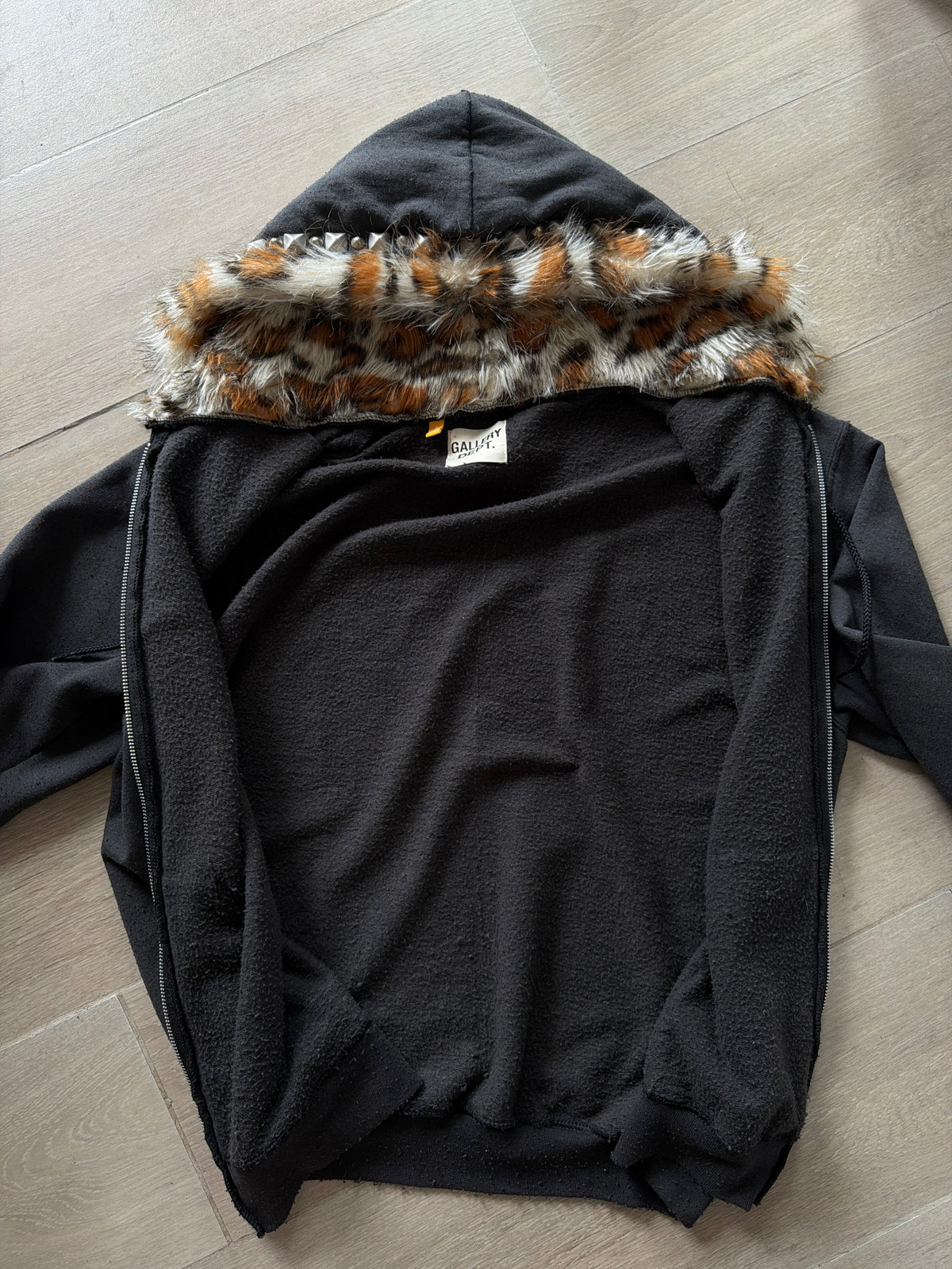 Gallery Dept. ATK “Art That Kills” Faux Fur Lined Zip Up Hoodie (S/M)