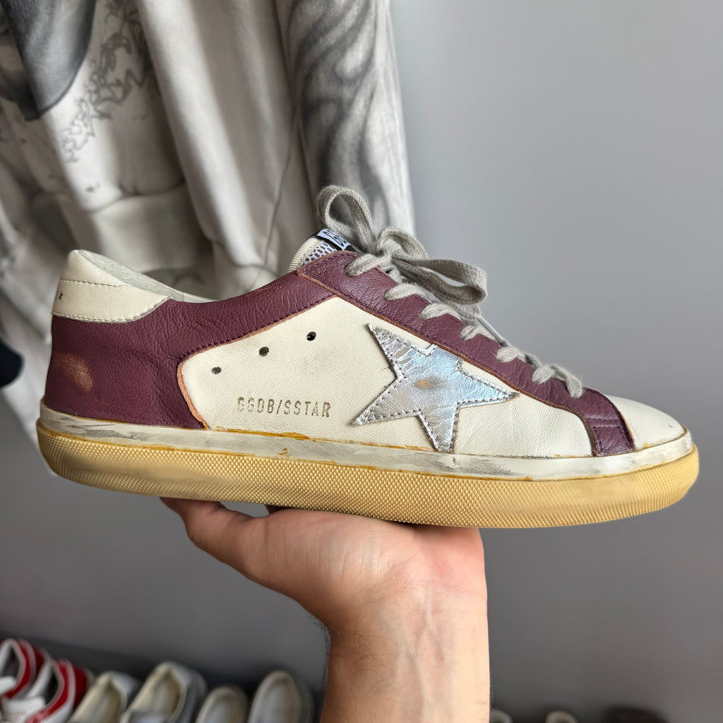 Golden Goose Super-Star Burgundy/Platinum