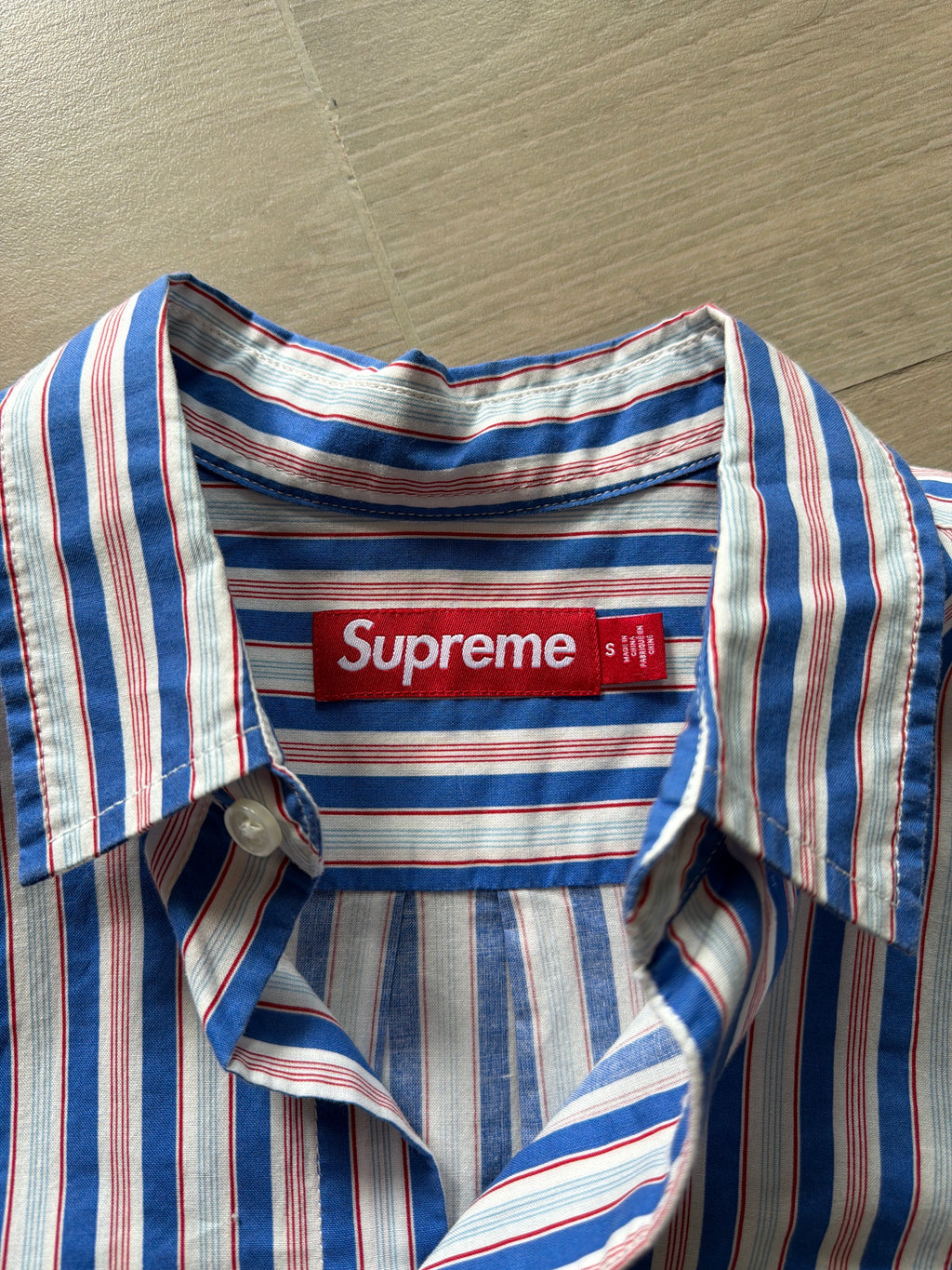 Supreme Loose Fit Multi Stripe Shirt Blue (S)