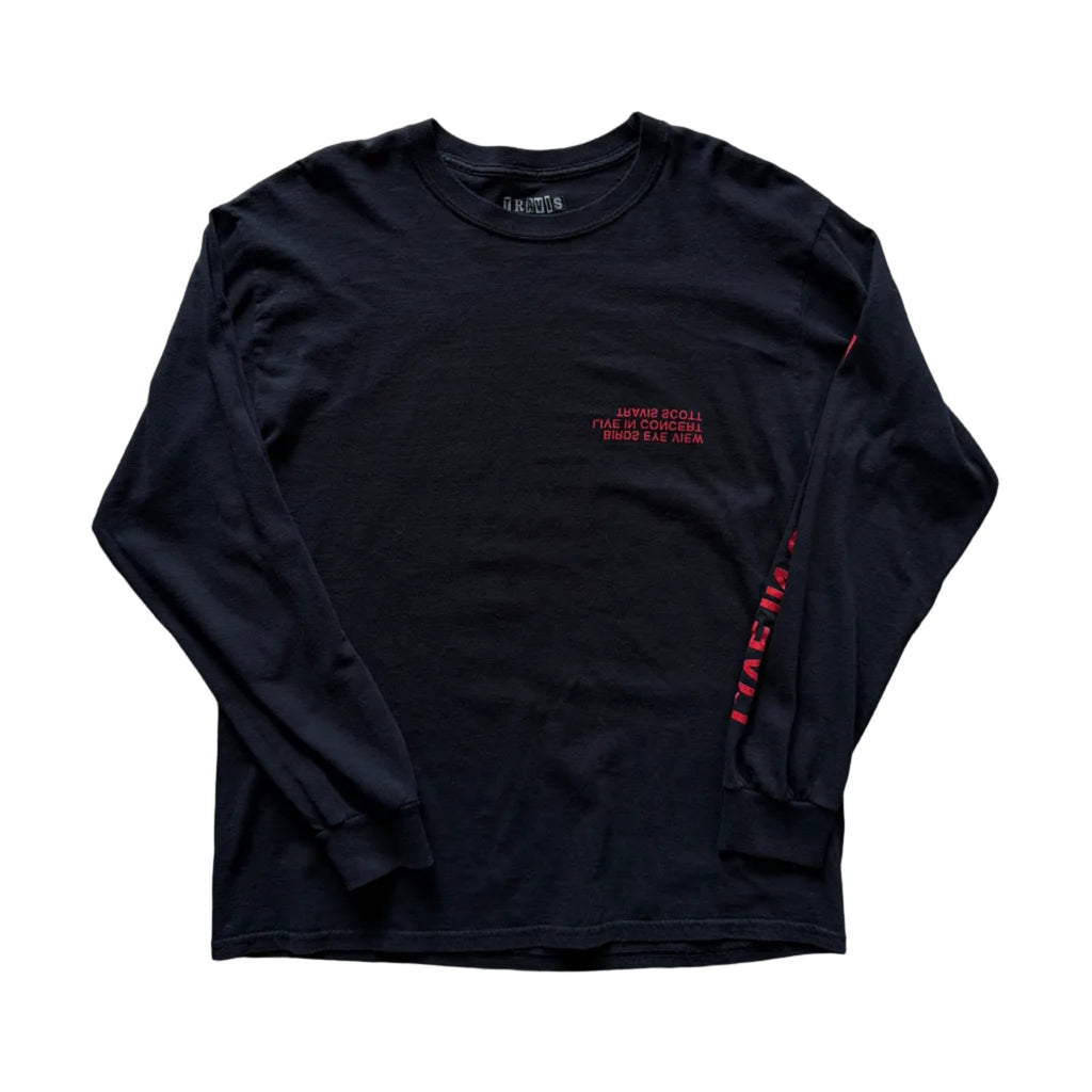 2017 Travis Scott Birds Eye View Merch Longsleeve Blacn