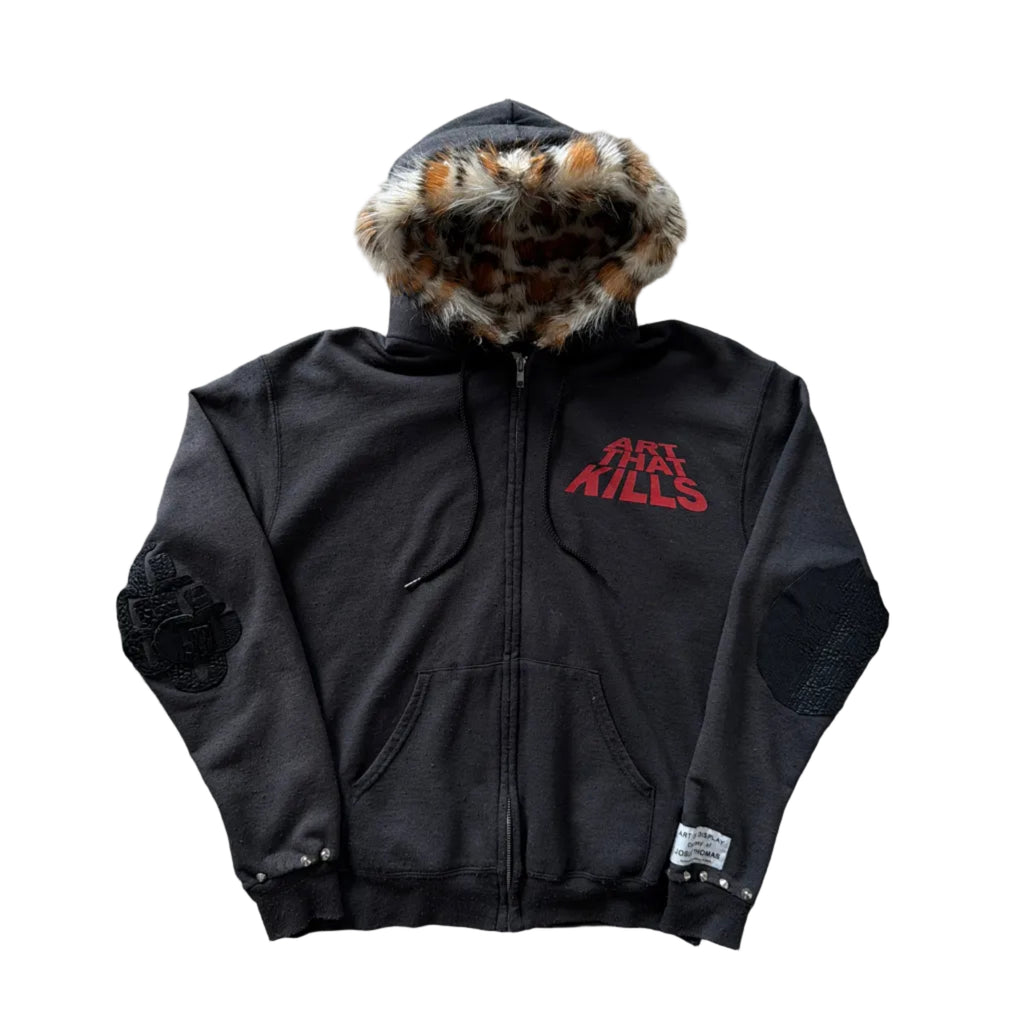 Gallery Dept. ATK “Art That Kills” Faux Fur Lined Zip Up Hoodie (S/M)