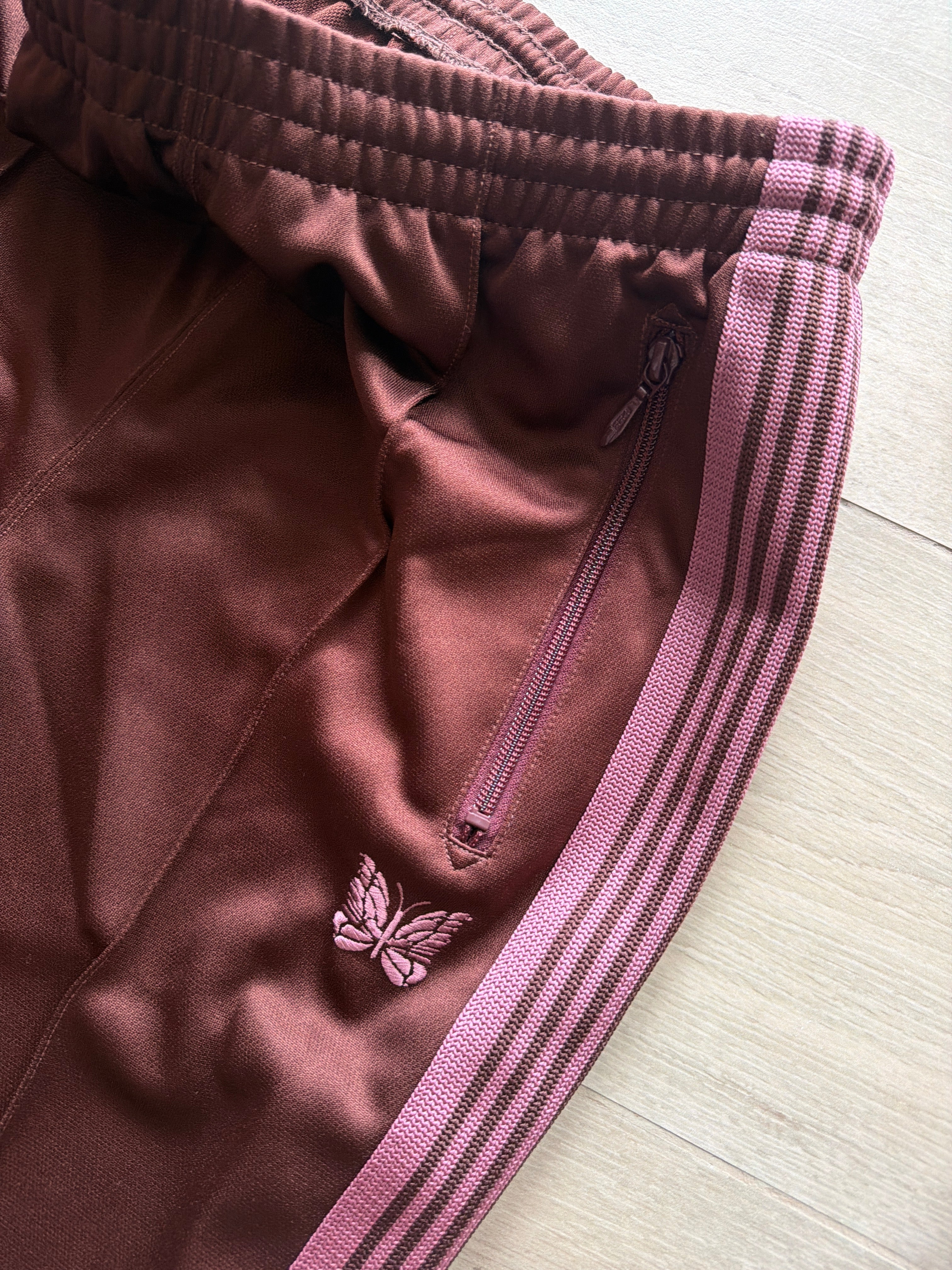 Needles Japan Classic Straight Track Pants Maroon/Pink