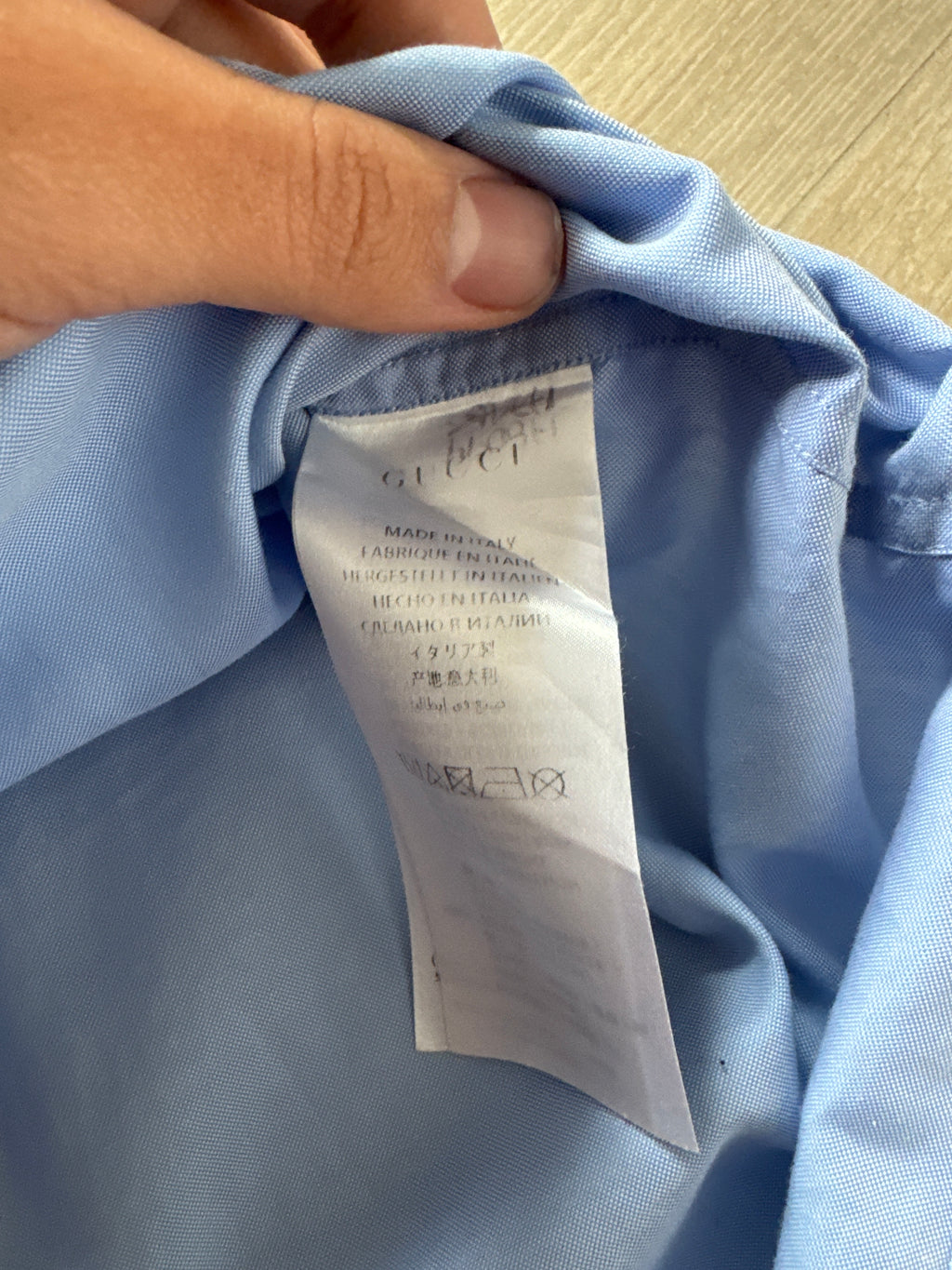 Gucci Embroidered Sheep Shirt Blue