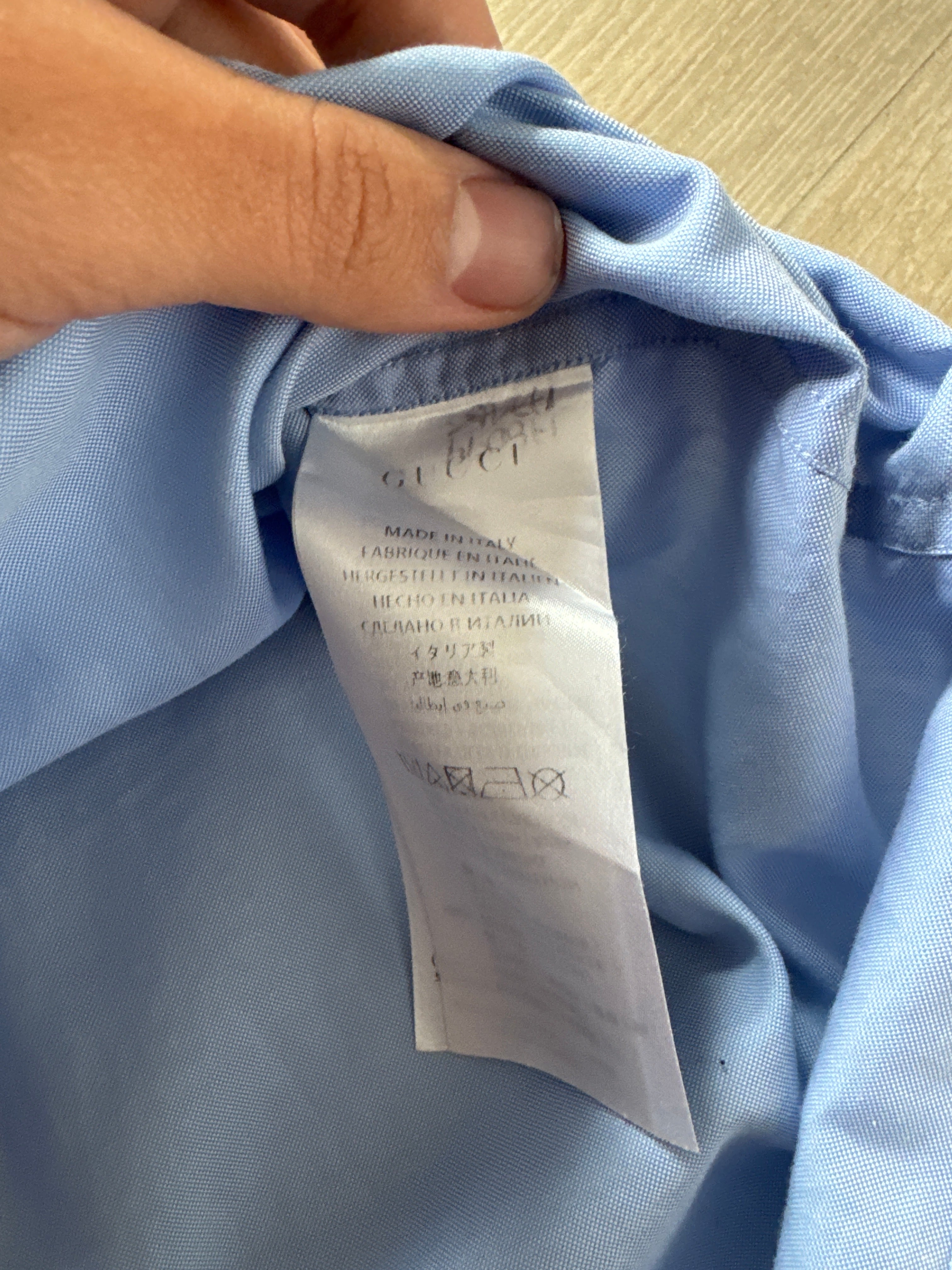 Gucci Embroidered Sheep Shirt Blue