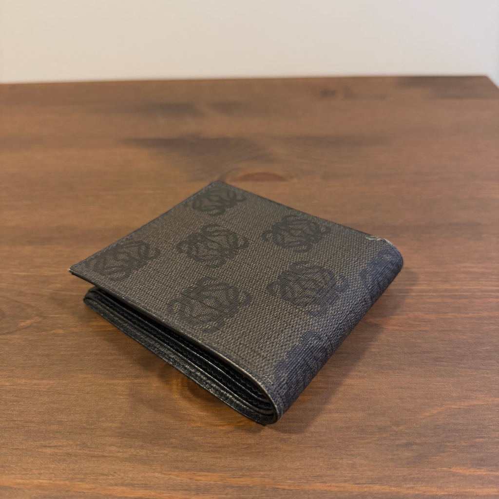 Loewe Monogram Bi Fold Wallet Black
