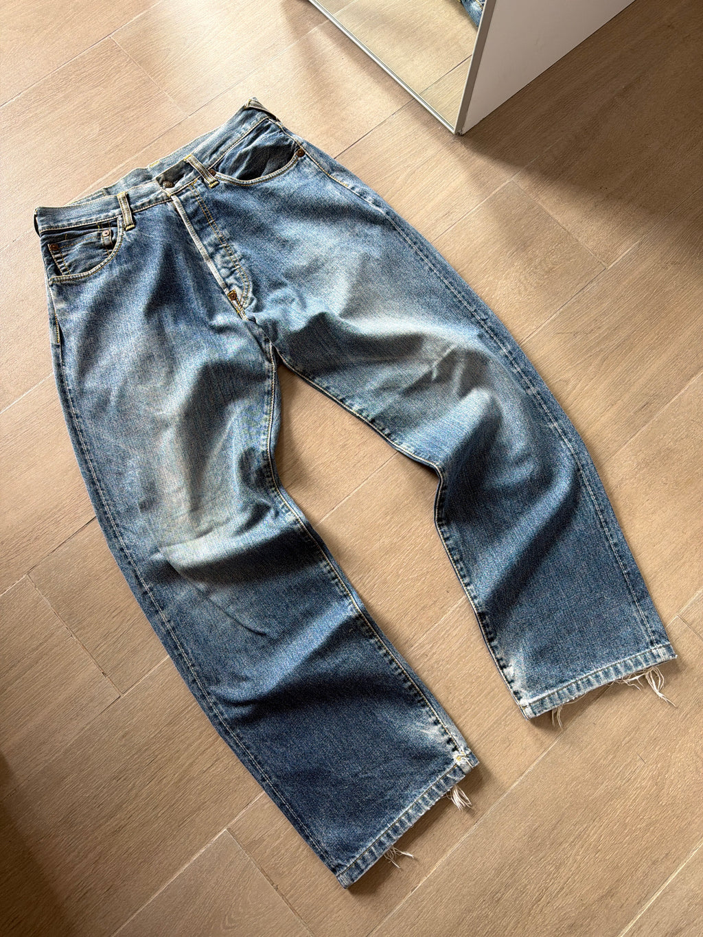 Evisu Osaka Faded Denim Vintage Blue Jeans