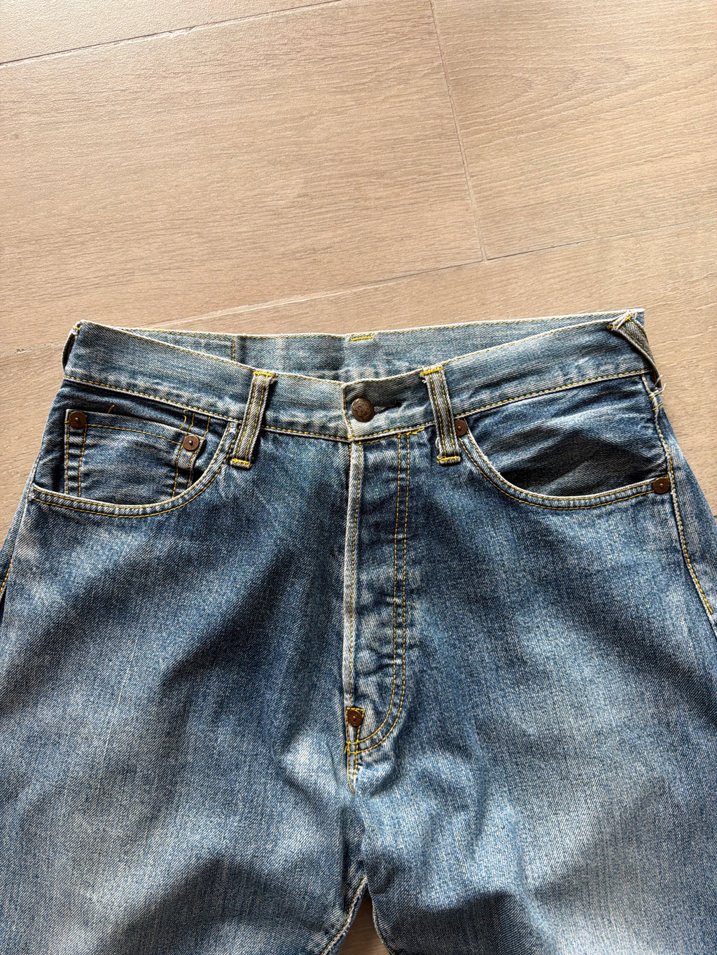 Evisu Osaka Faded Denim Vintage Blue Jeans