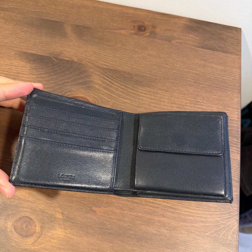 Loewe Monogram Bi Fold Wallet Black
