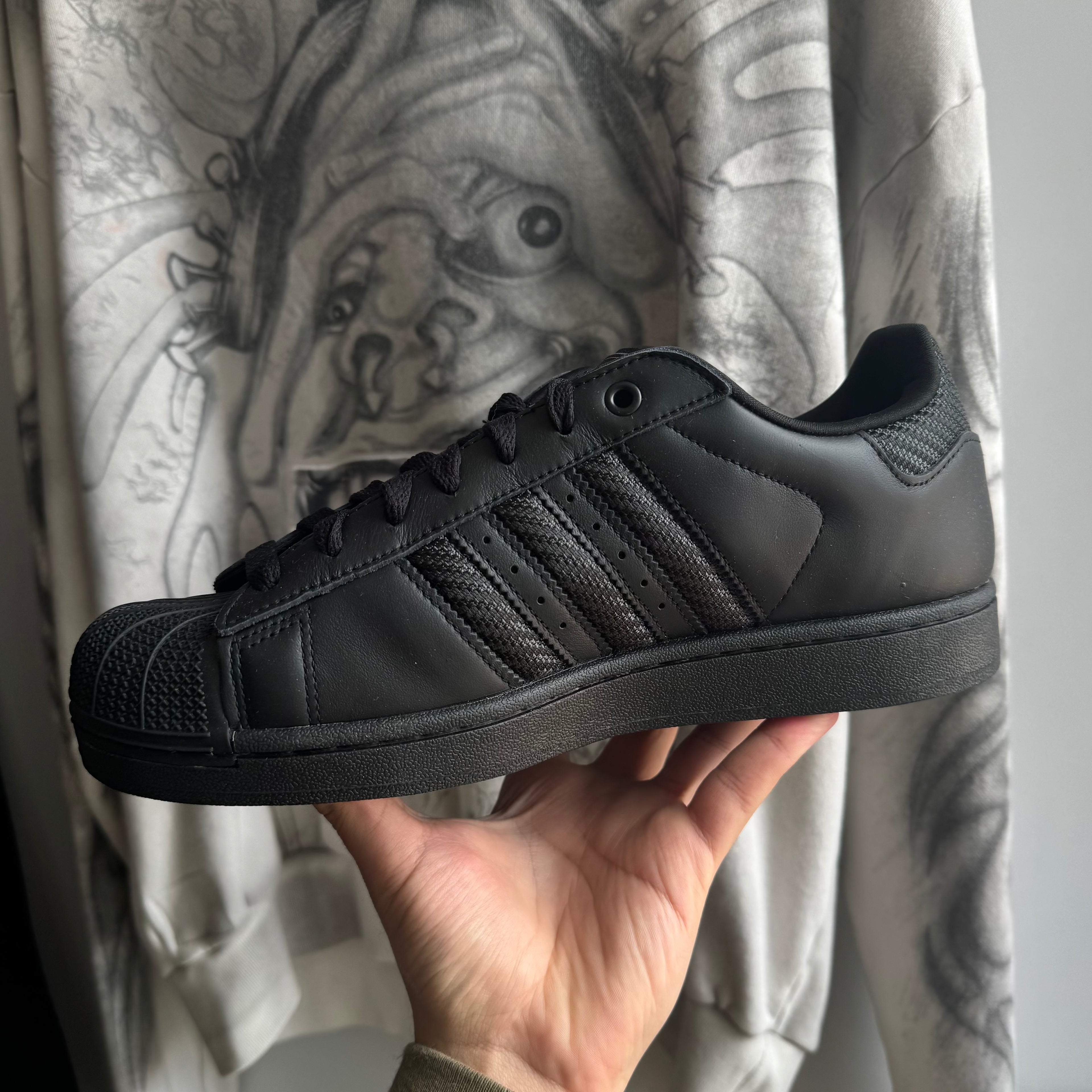 adidas Superstar II Black Mesh Stripes