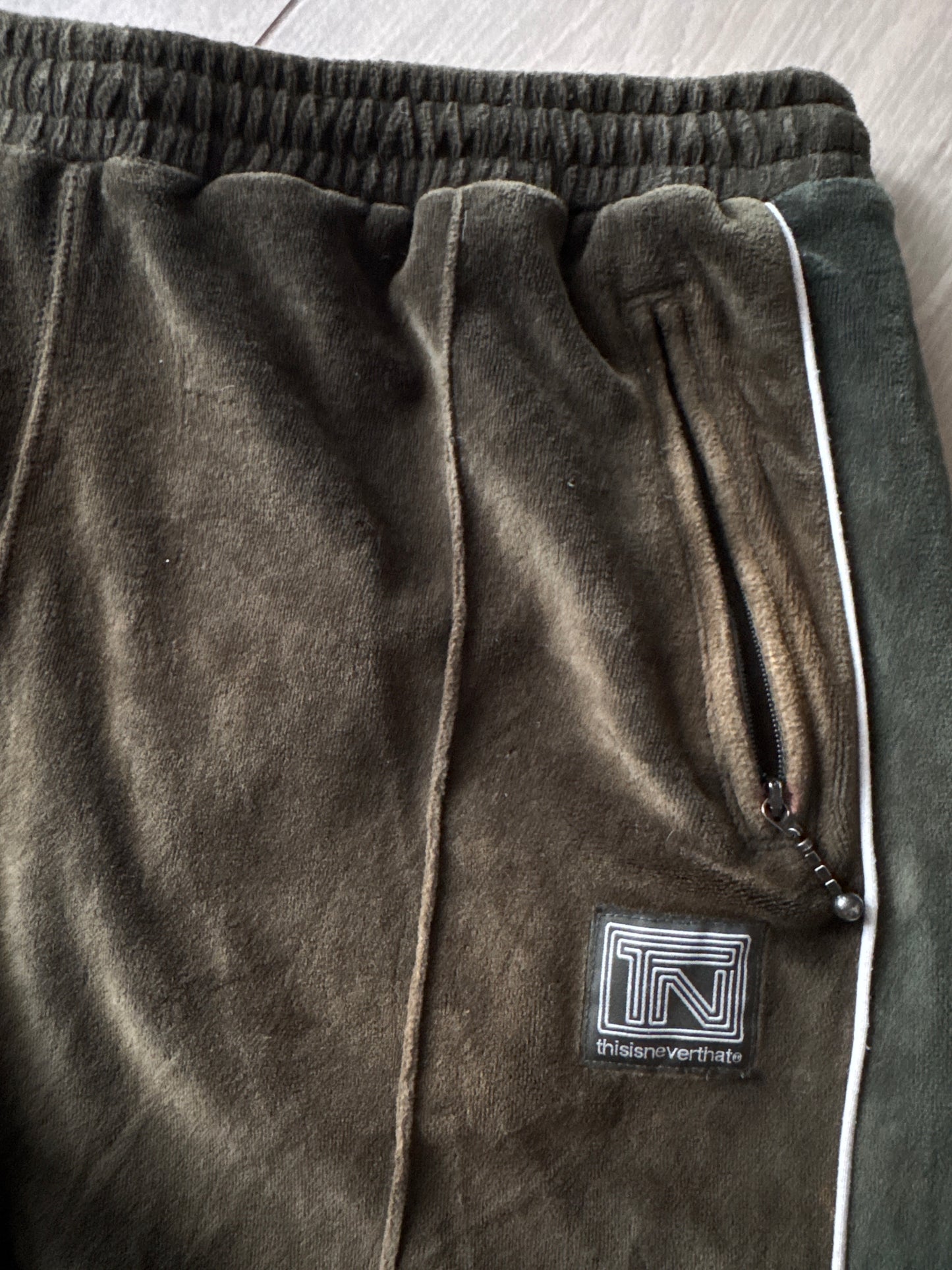 thisneverthat Velour Pants Green