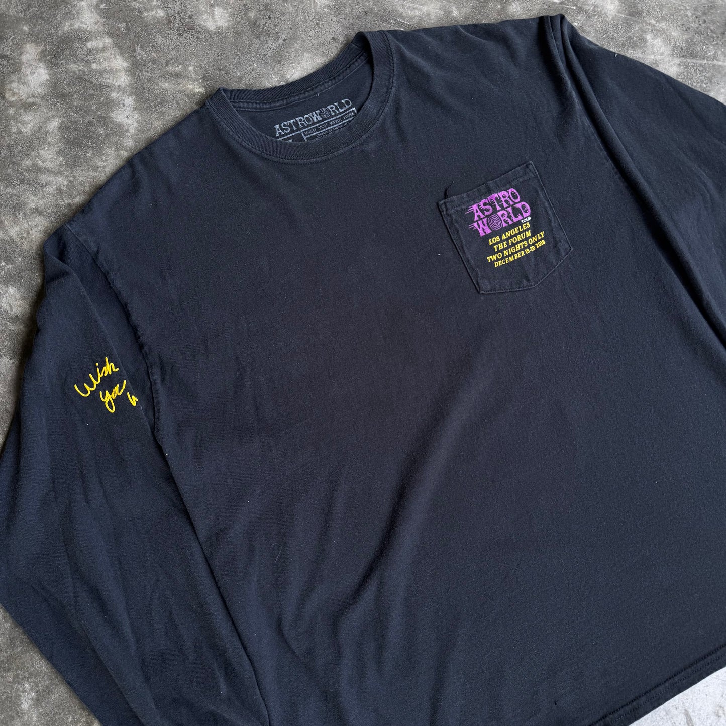 2018 Travis Scott Astroworld Live At The Forum “Two Nights Only” Black Longsleeve