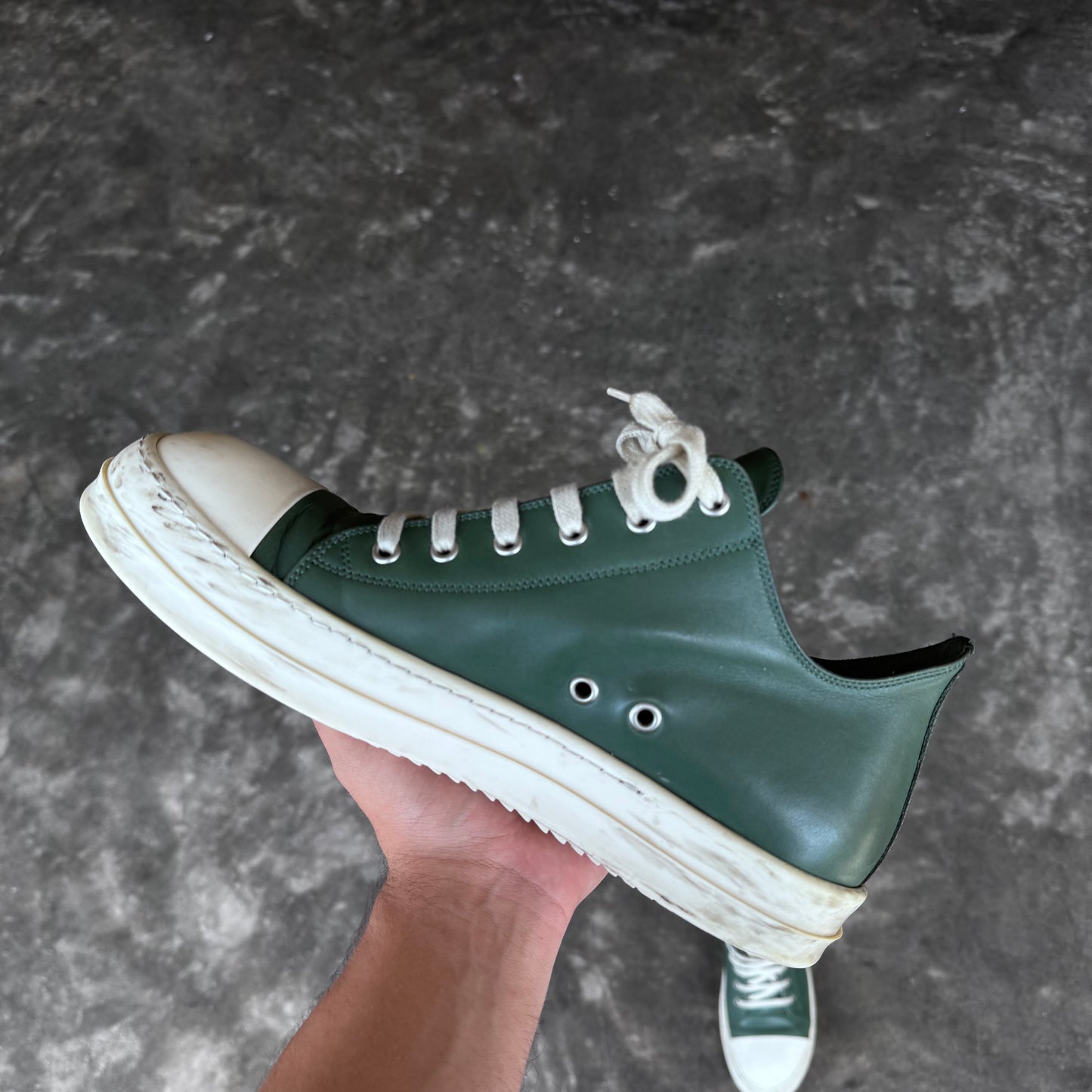 Rick Owens Mainline Green Low Top Ramones