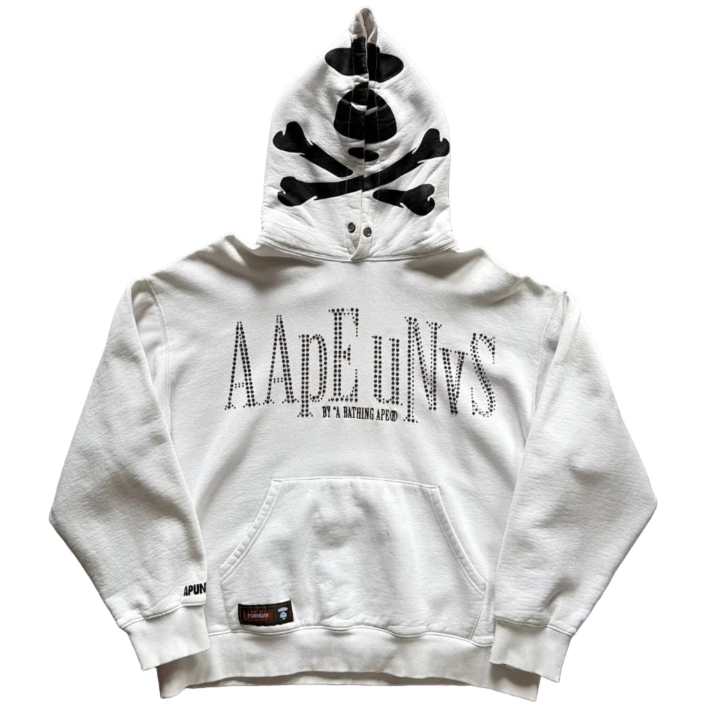 AAPE By a Bathing Ape Rhinestone-Ogo Cotton-Bend Hoodie