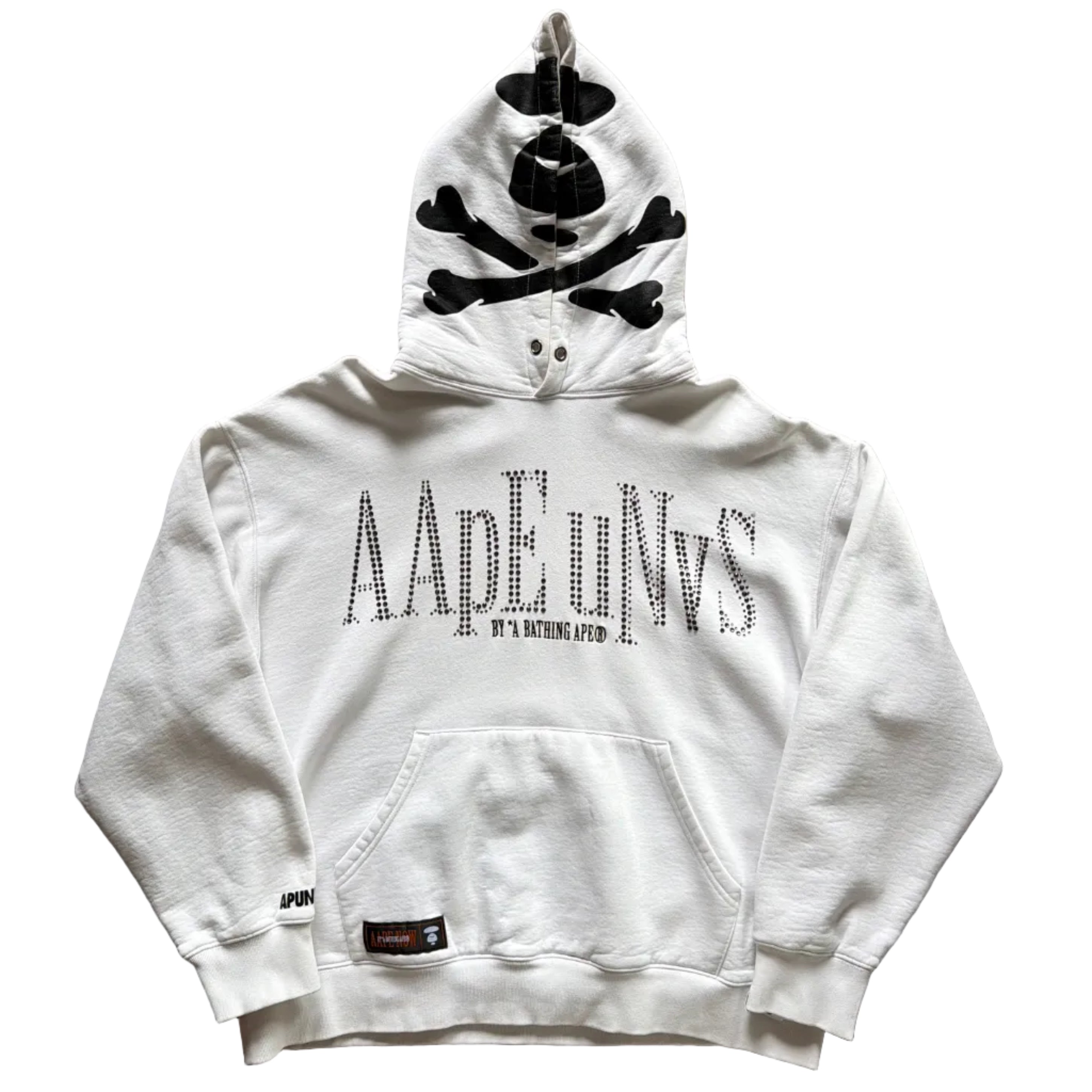 AAPE By a Bathing Ape Rhinestone-Ogo Cotton-Bend Hoodie