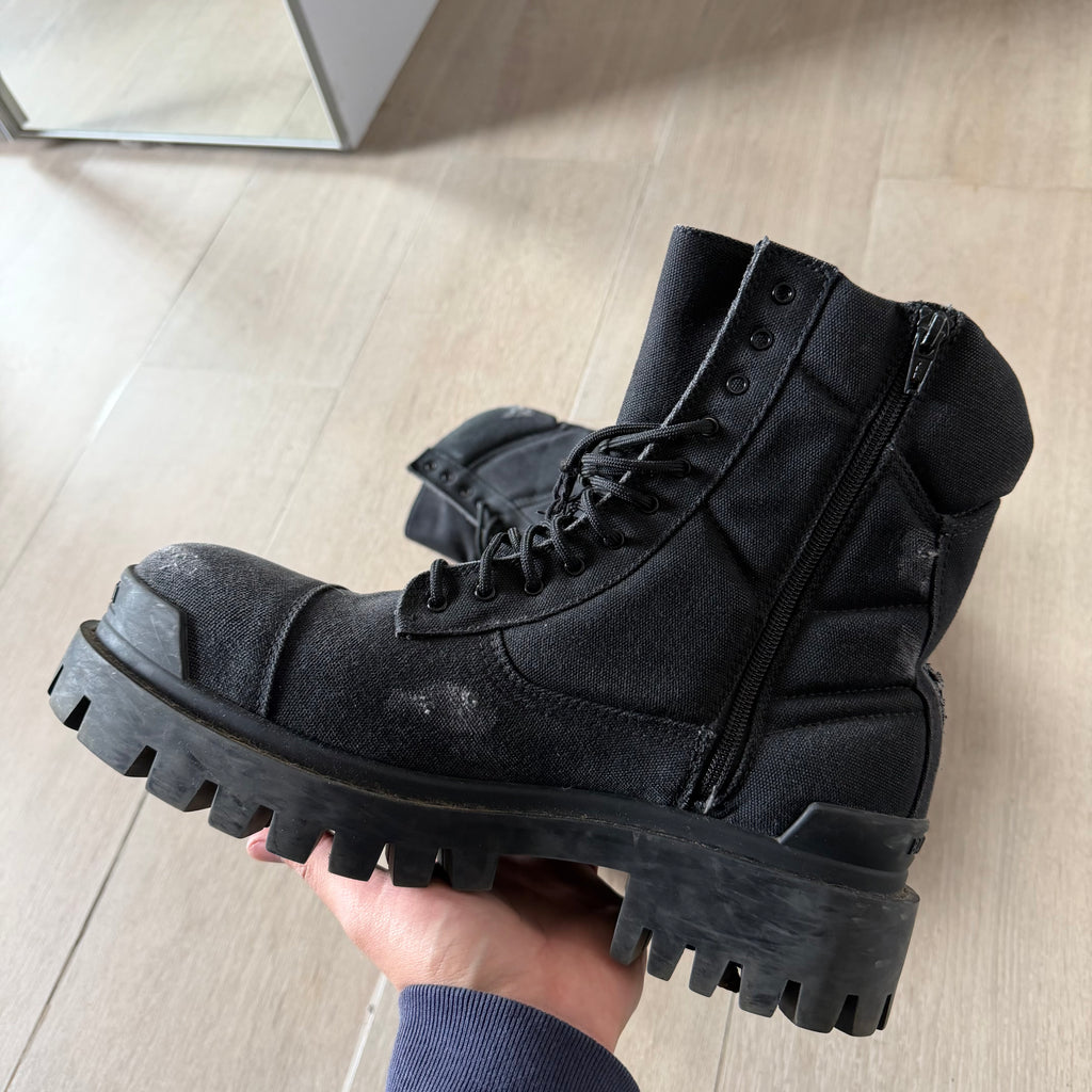 Balenciaga Strike Boots Black Canvas (43EU)