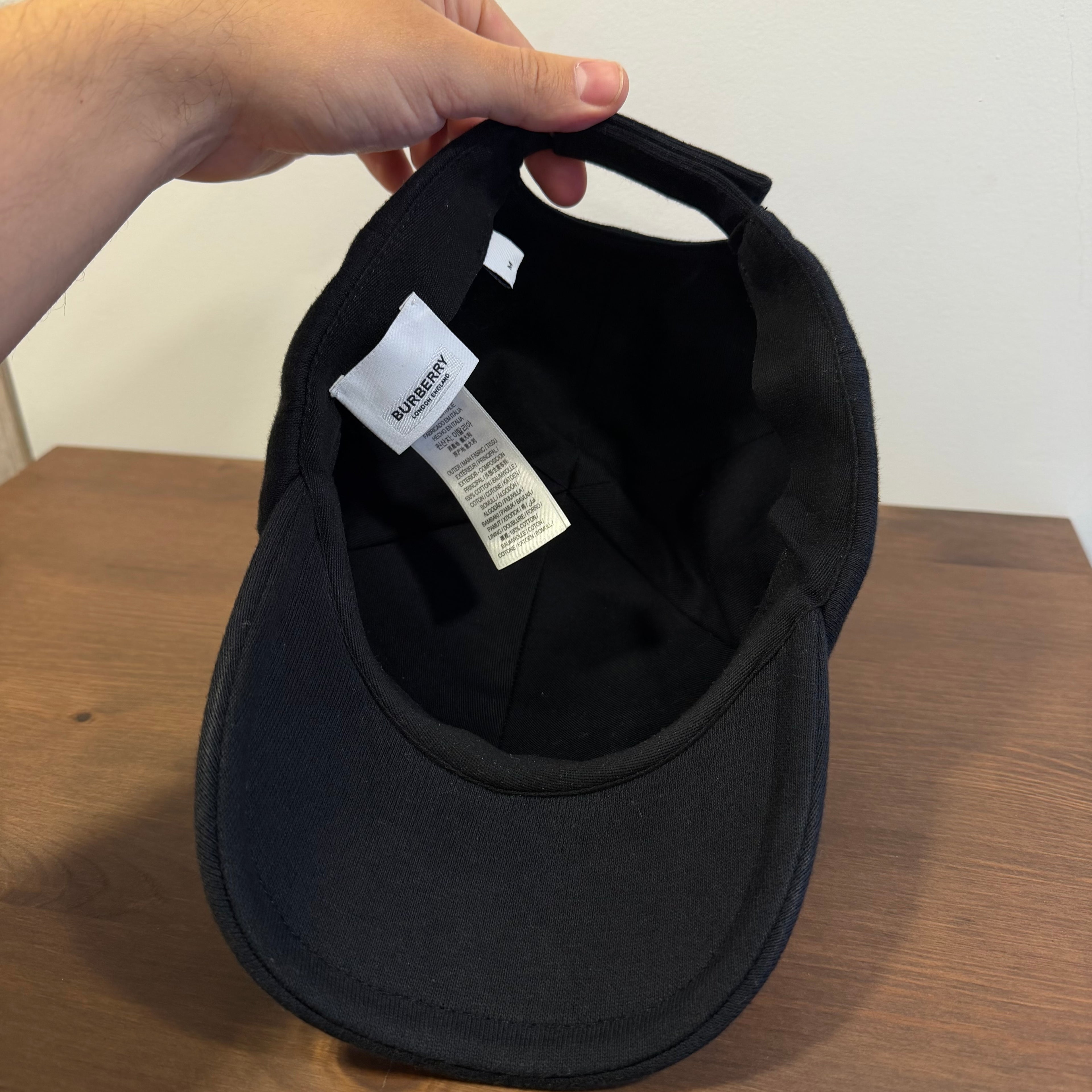Burberry Monogram Motif Jersey Cotton Baseball Cap Black