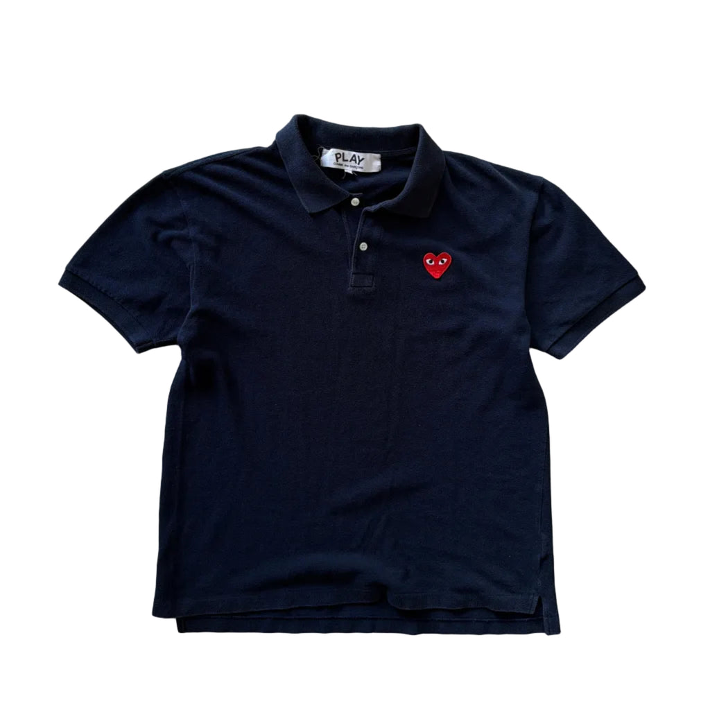 Comme Des Garçons PLAY Mini Heart Polo Shirt Navy