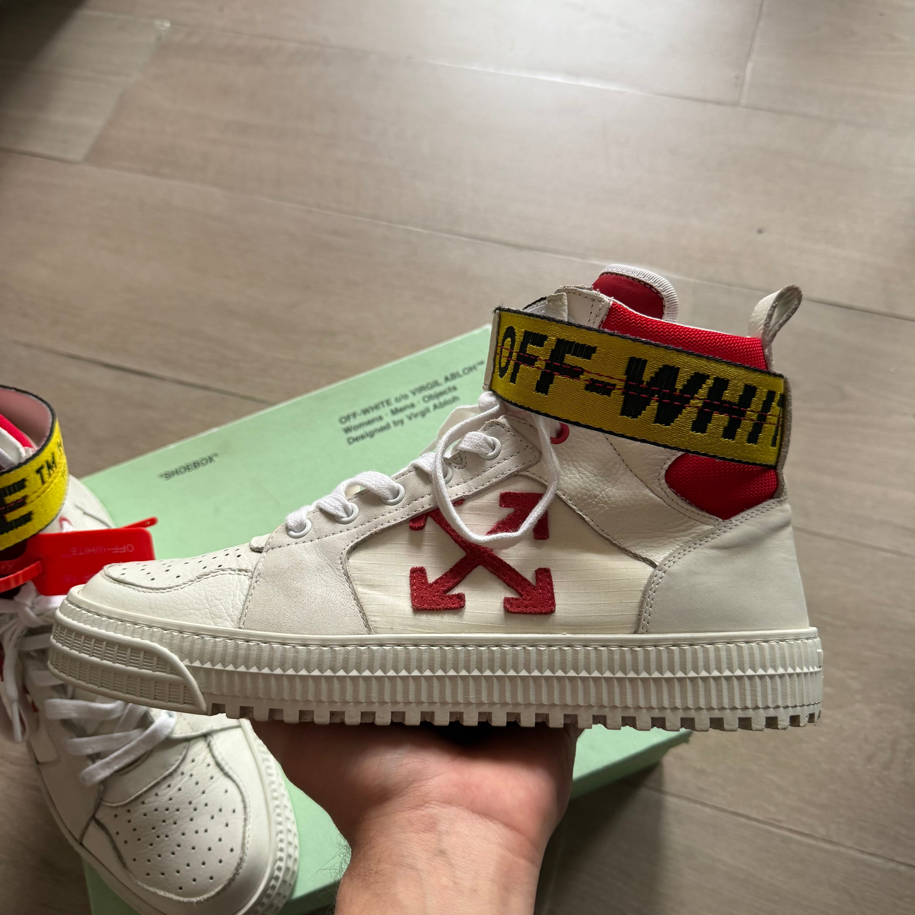Off-White Industrial Belt Hi Top Sneaker White/Red
