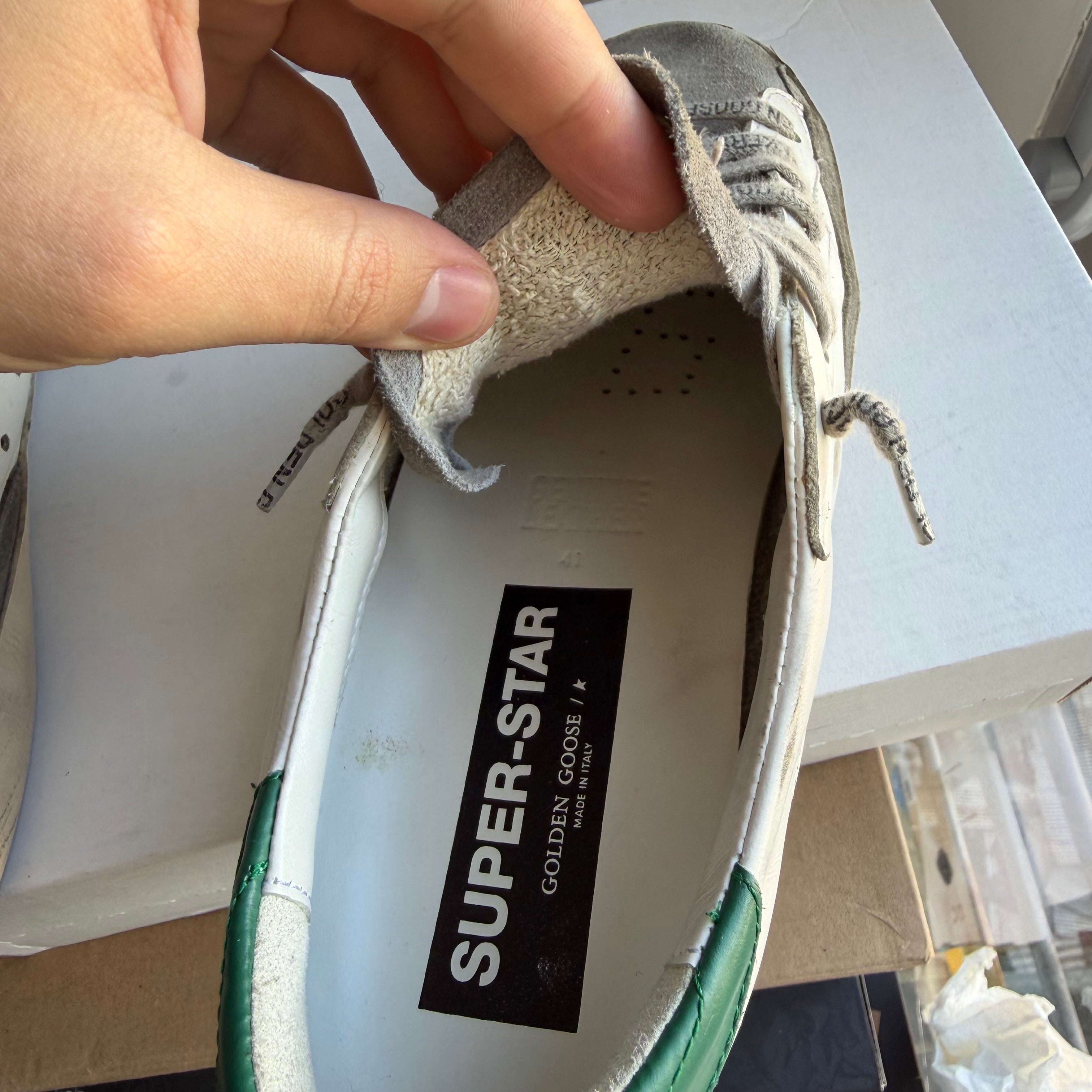 Golden Goose Superstar White/Silver Green Sneakers