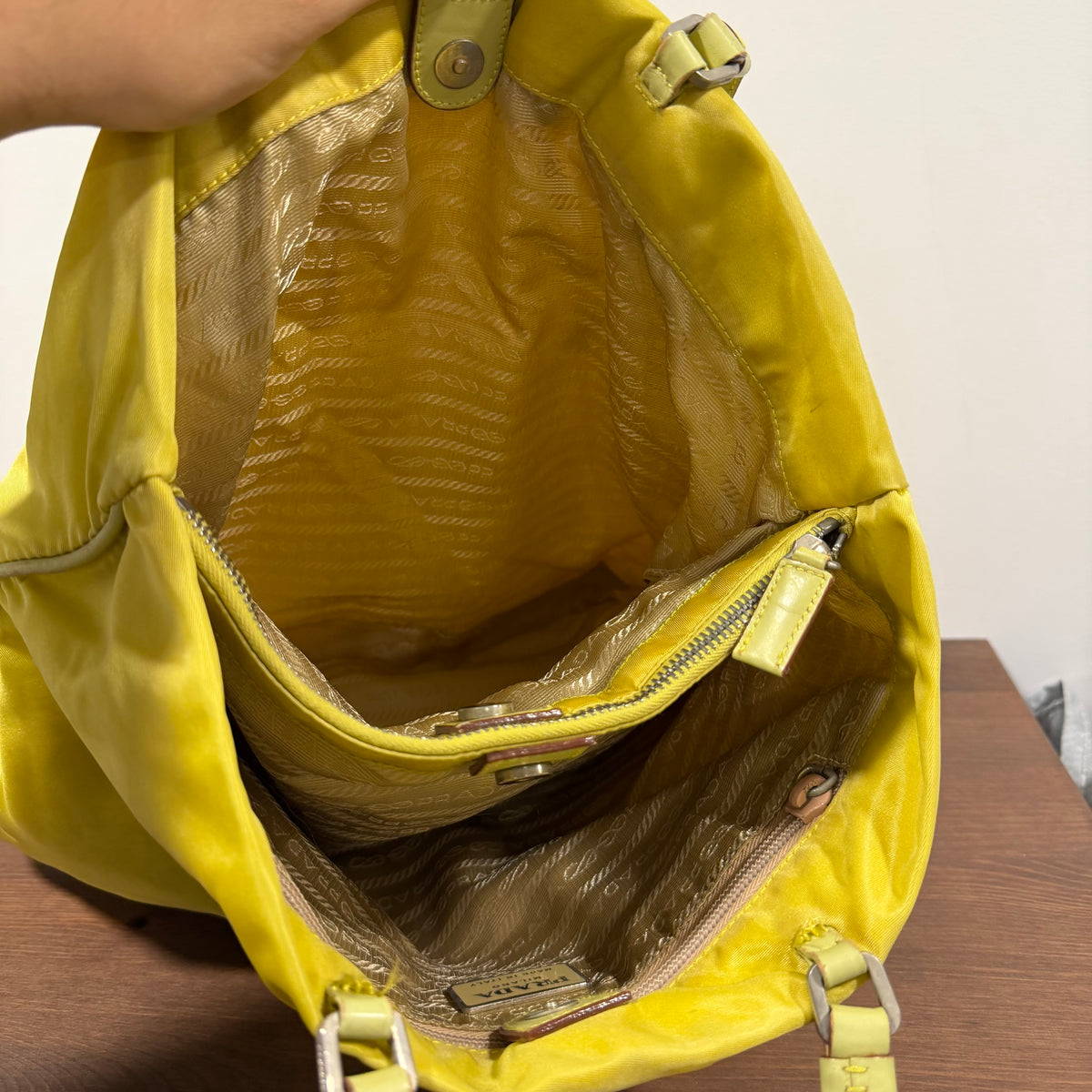 2000s Prada Giallo Yellow Nylon Bag
