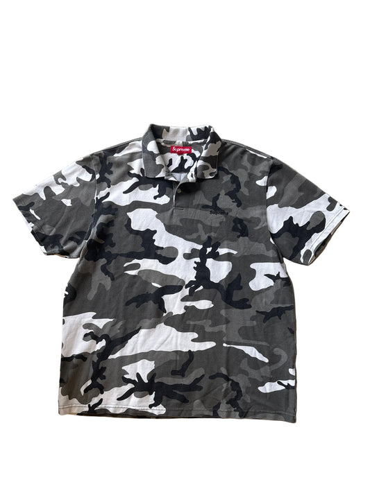 Supreme Washed Camo Polo Snow Camo